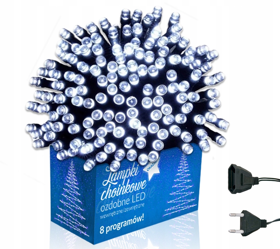 

Lampki Choinkowe Na Choinkę 100 Led Białe Zimne