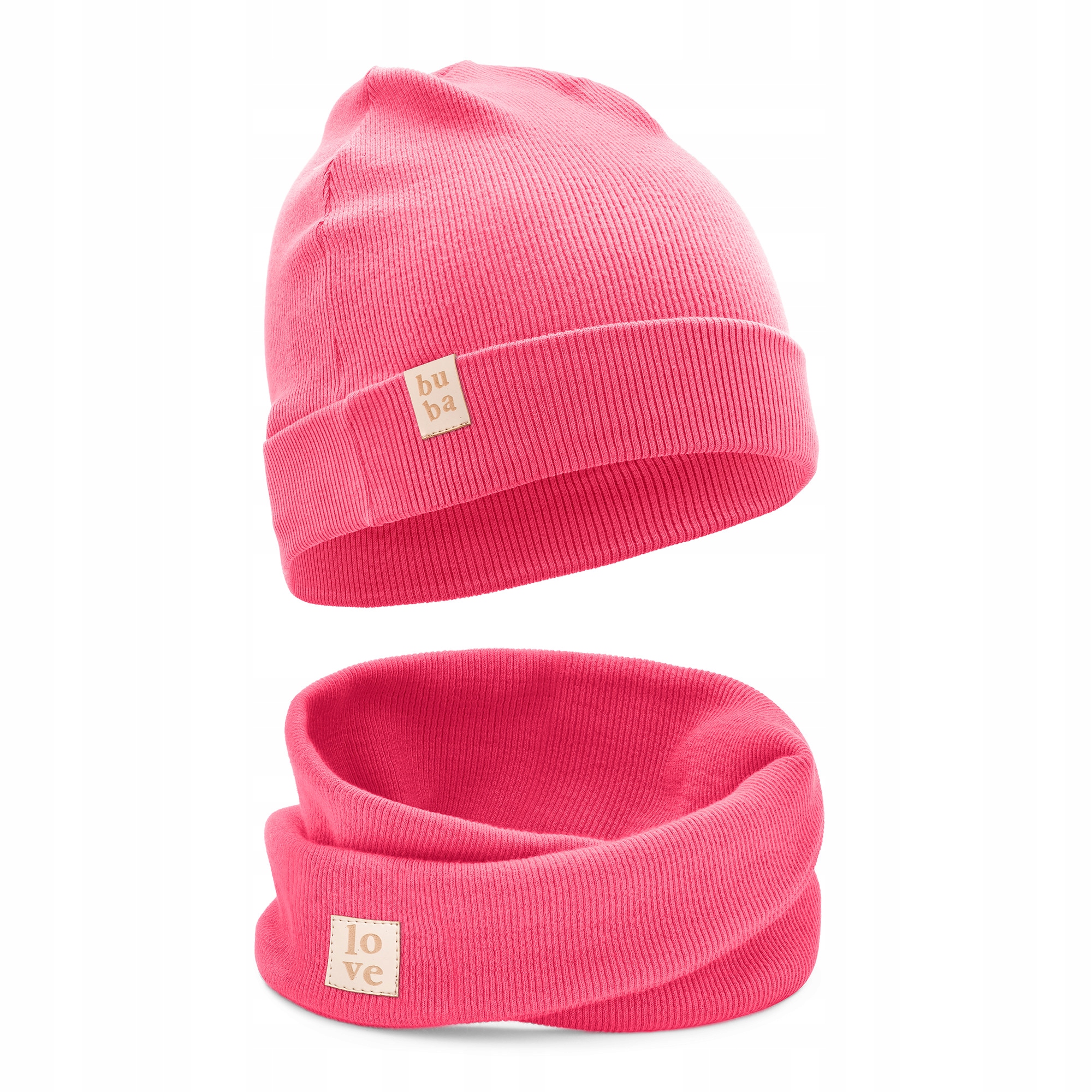 

Czapka wiosenno jesienna z kominem arbuz Bubalove