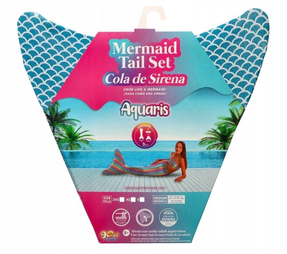 

Ogon syren Xs Monopłetwa Bikini Strój dzieci 8-10l