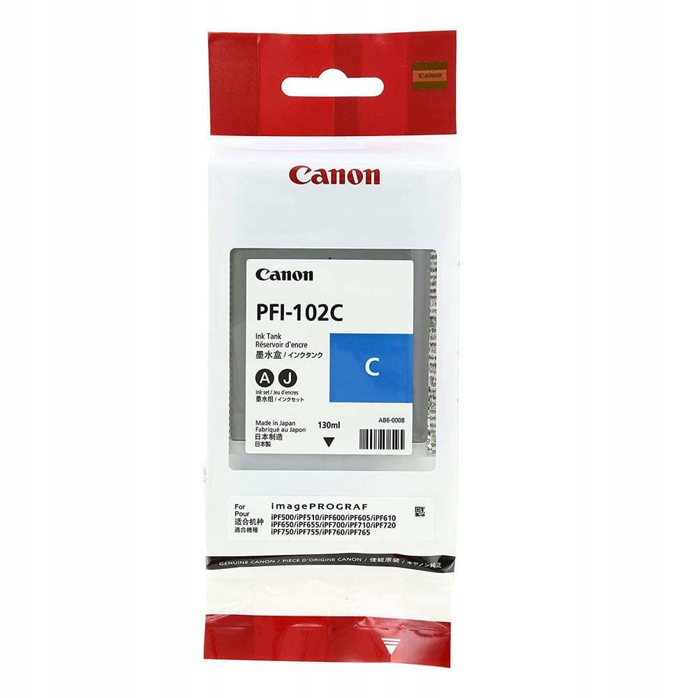 Atramentová náplň Canon PFI-102C PFI102 Cyan 0896B001 iPF765 iPF750 iPF610 Originál