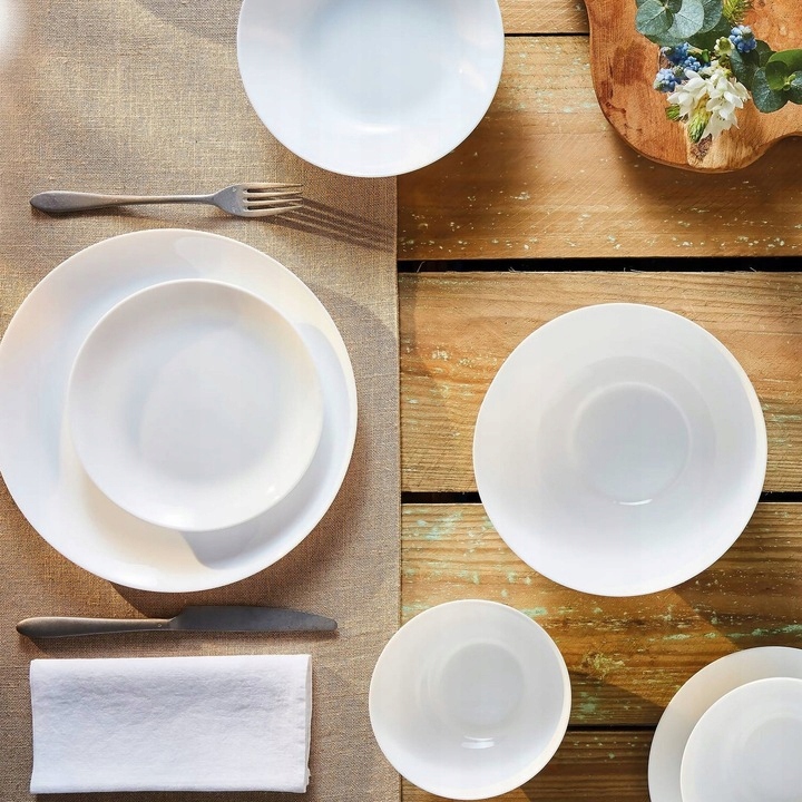 Talerze Serwis Komplet Obiadowy 24el BIAŁE TZ95 Rodzaj talerza obiadowy płytki