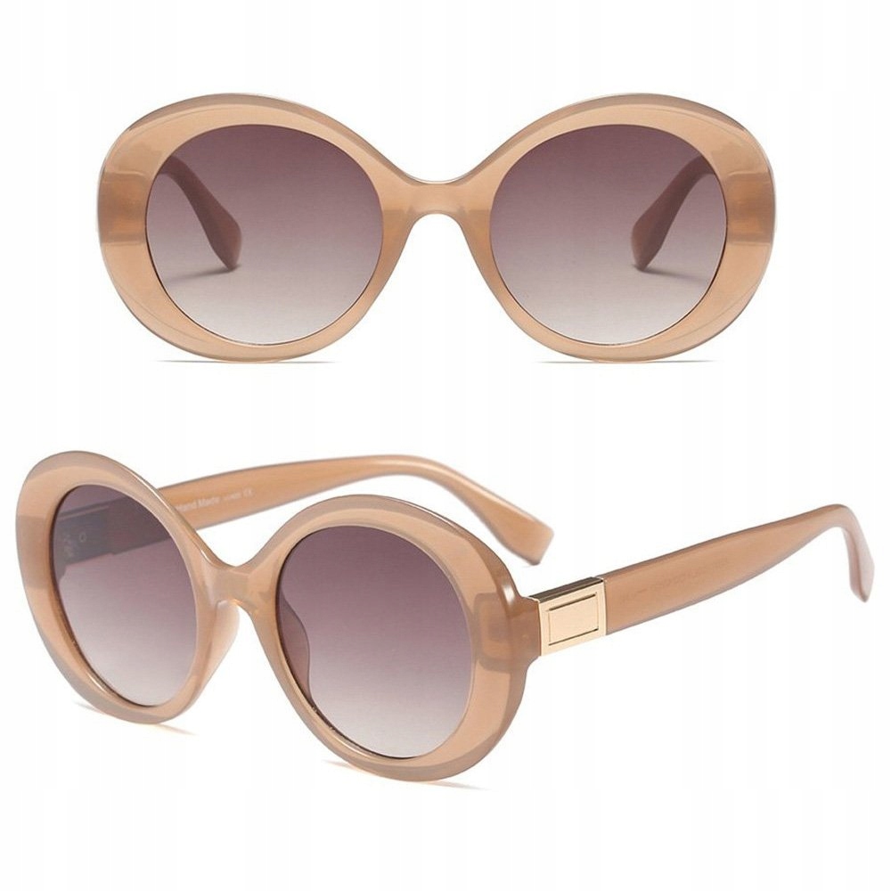 

Okulary przeciwsłoneczne Damskie beżowe Okrągłe