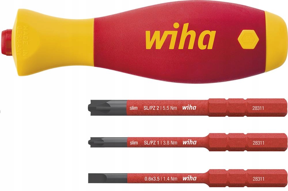 Šroubovák Vde vyměnitelné hroty 3 ks slimVario electric SoftFinish Wiha