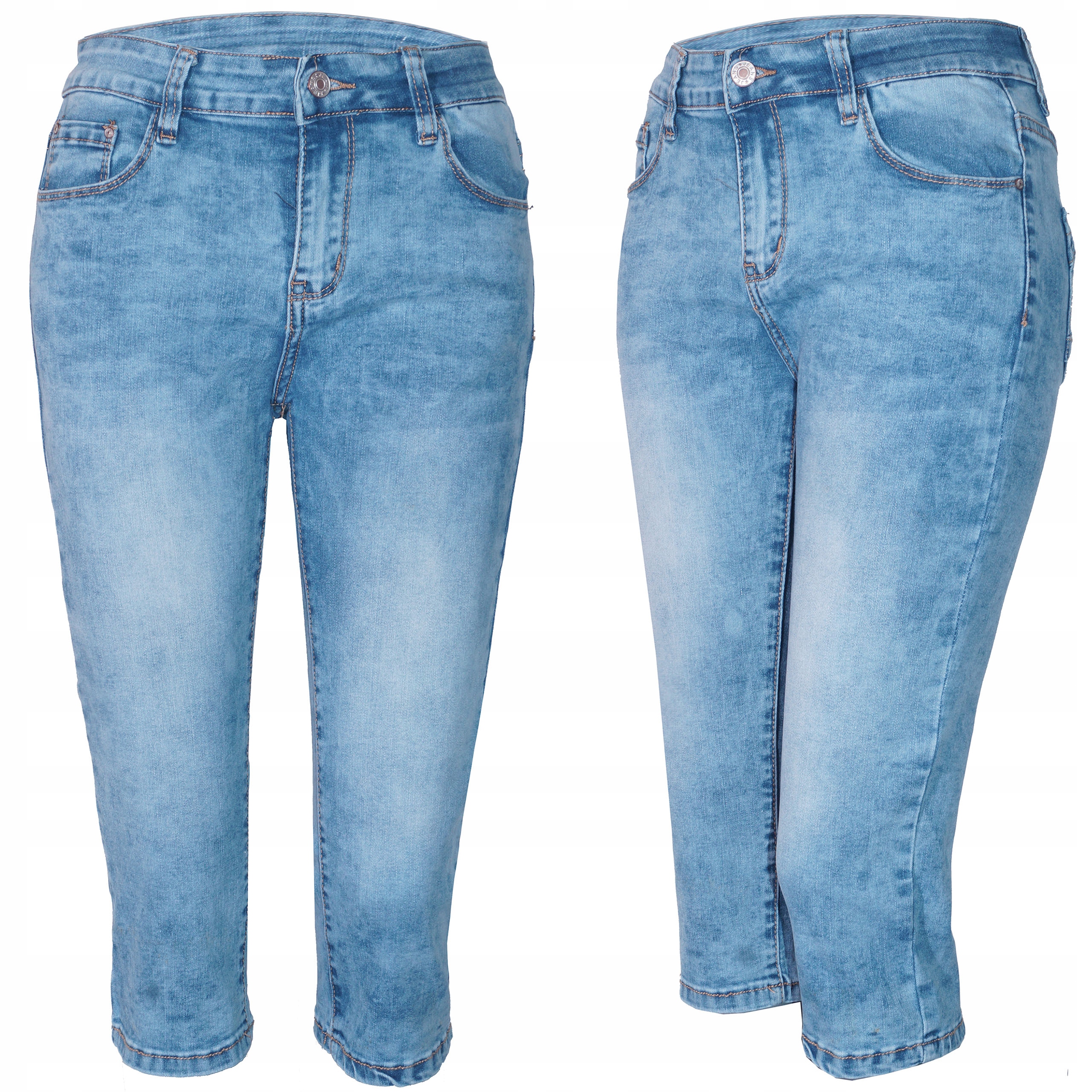 

Super Jeansowe Spodnie Rybaczki Stretch S 36