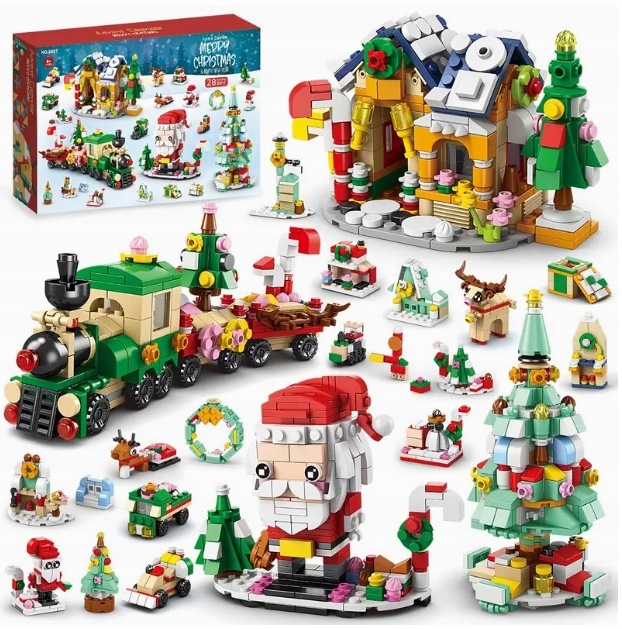 24-DENNÍ Adventní Kalendář Vánoční Kostky Hračky Pro Děti Dárek