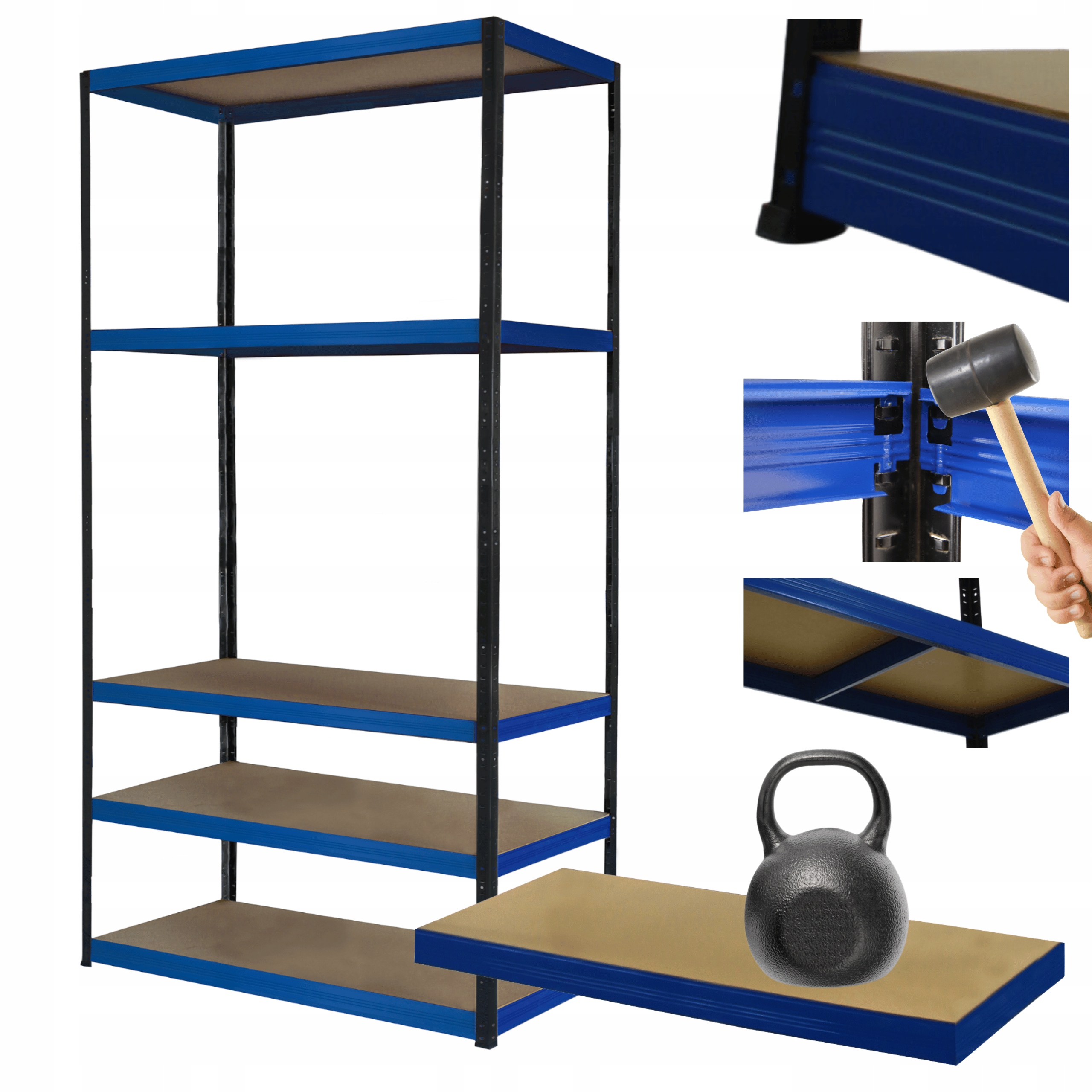 Kovový skladový regál Helios 196x100x40 cm 5Px175 kg Poľský Trvanlivý