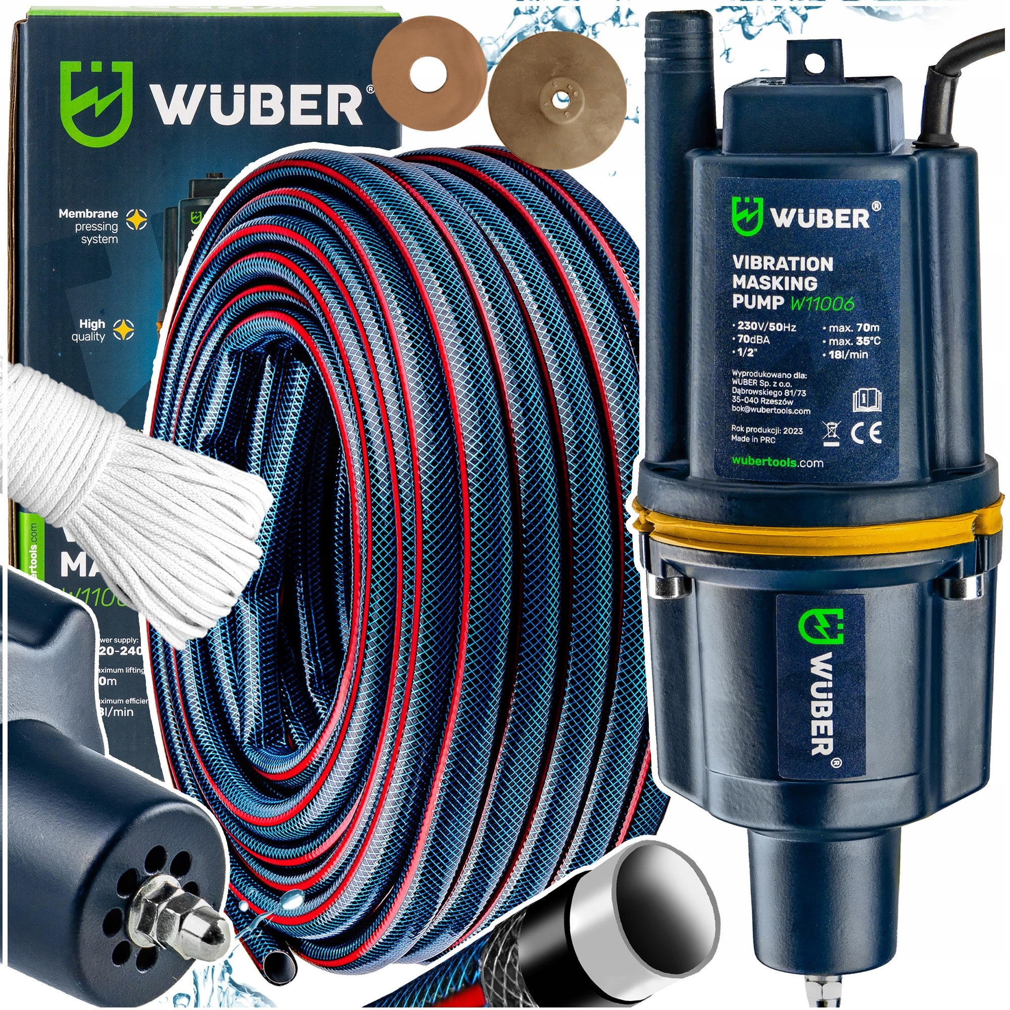 Pompa Do Wody Czystej Dolnossąca Zestaw Ruska Pompa Do Studni Nurek Wąż