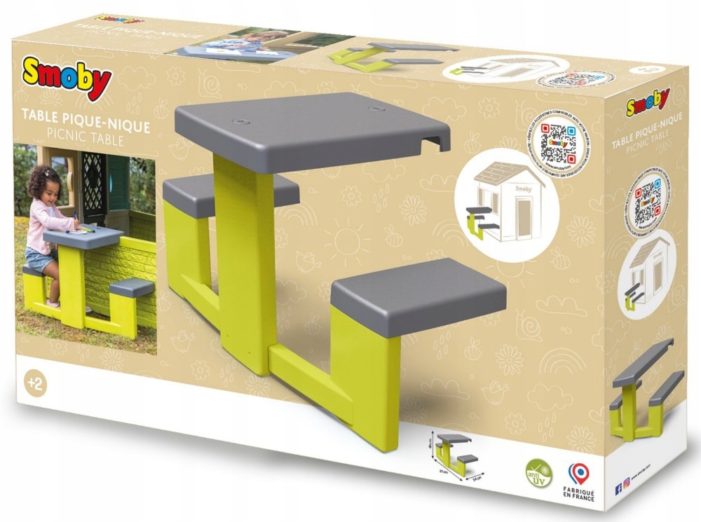 Stolik piknikowy do domków ogrodowych Akcesoria do domku Smoby Waga produktu z opakowaniem jednostkowym 3.3 kg