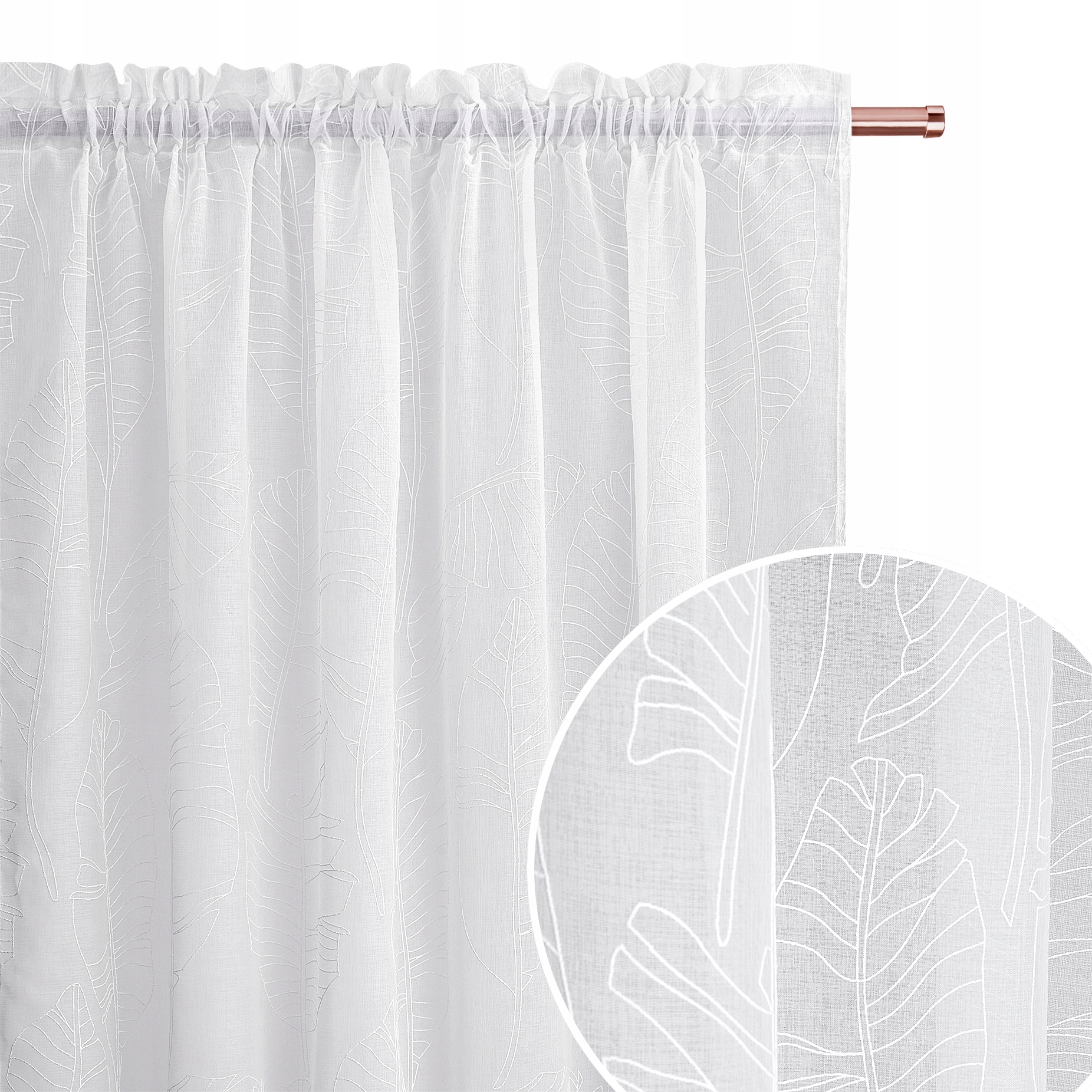 

Firana gotowa 140x280 na taśmie do salonu Flory