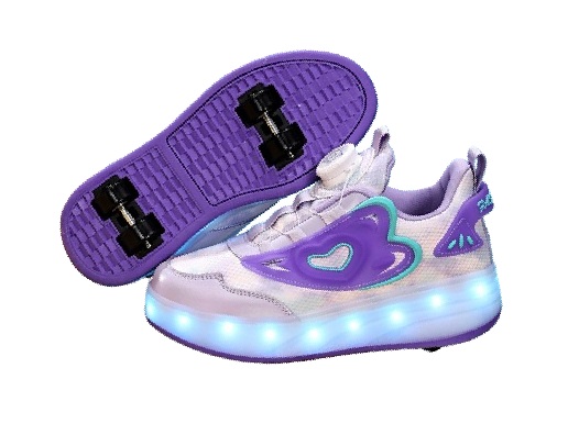 Butorolki Dziecięce Fioletowe Led Na Kółkach Sneakersy Z Wyjmowane Kółka 38