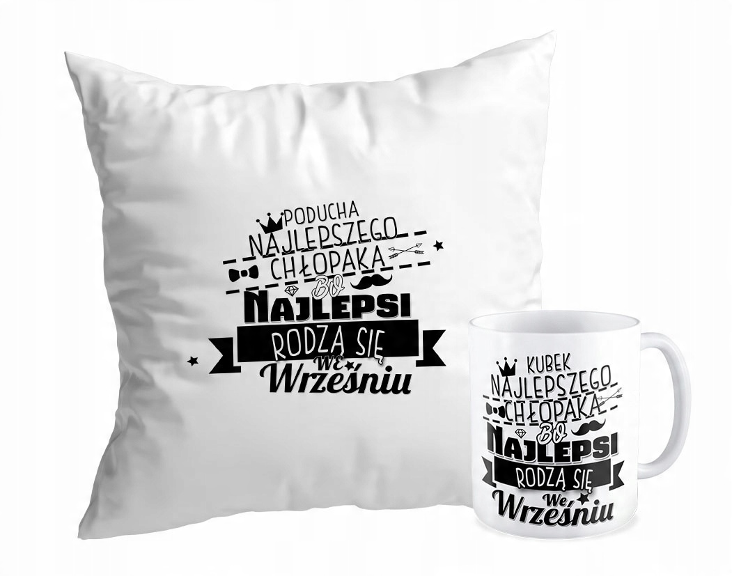 

Zestaw Poduszka + Kubek dla Chłopaka Rodzą Się...