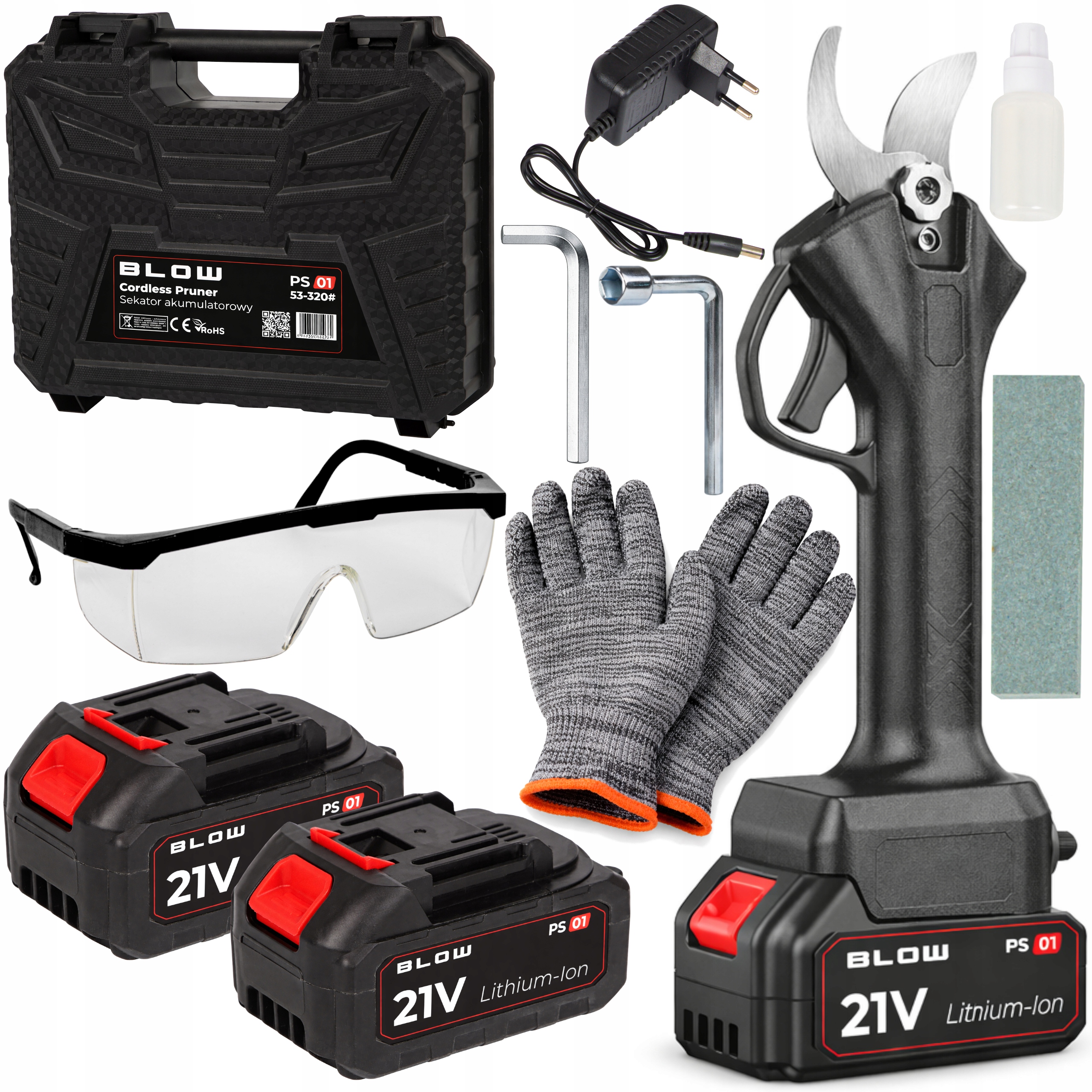 Sekator Akumulatorowy Elektryczny Nożyce Sekator Ogrodowy Do Gałęzi 500W