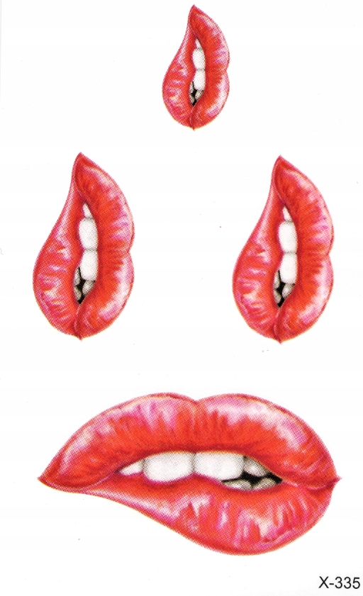 

Tatuaż tymczasowy zmywalny usta czerwone