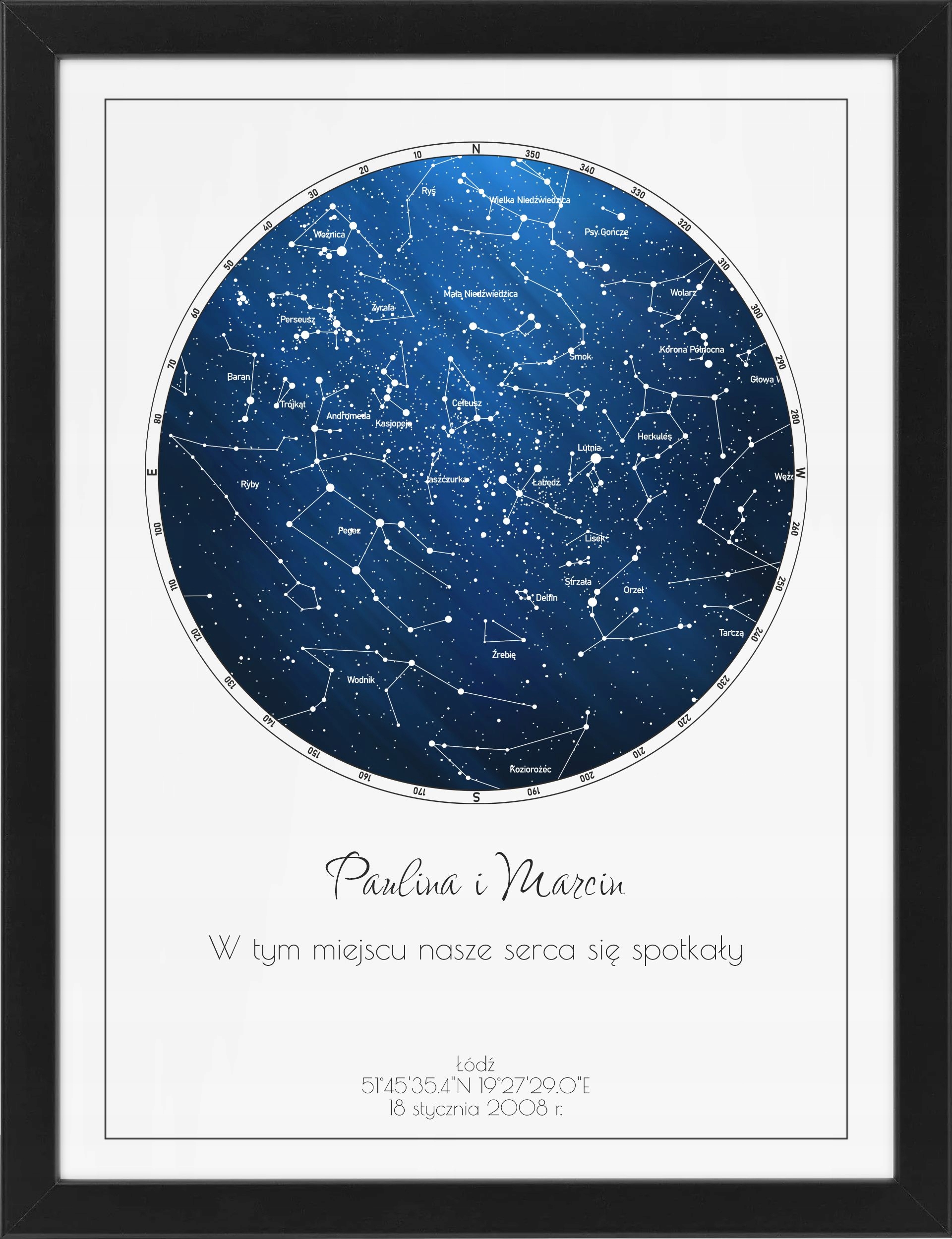 

Mapa nieba personalizowany na urodziny