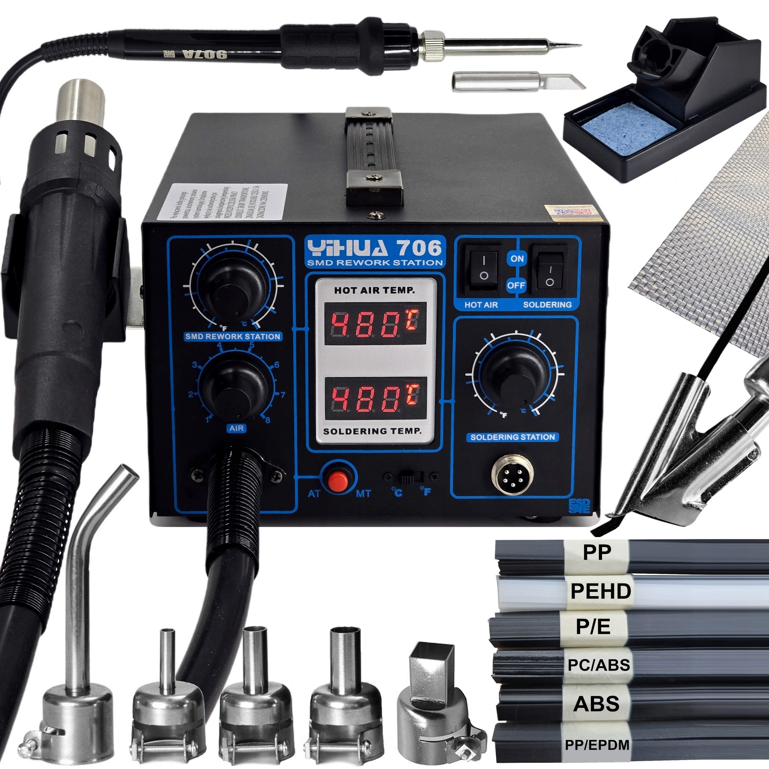 706 Spawarka do Plastiku Hot-air Lutownica Zgrzewarka Pp P/e Abs Pehd Epdm