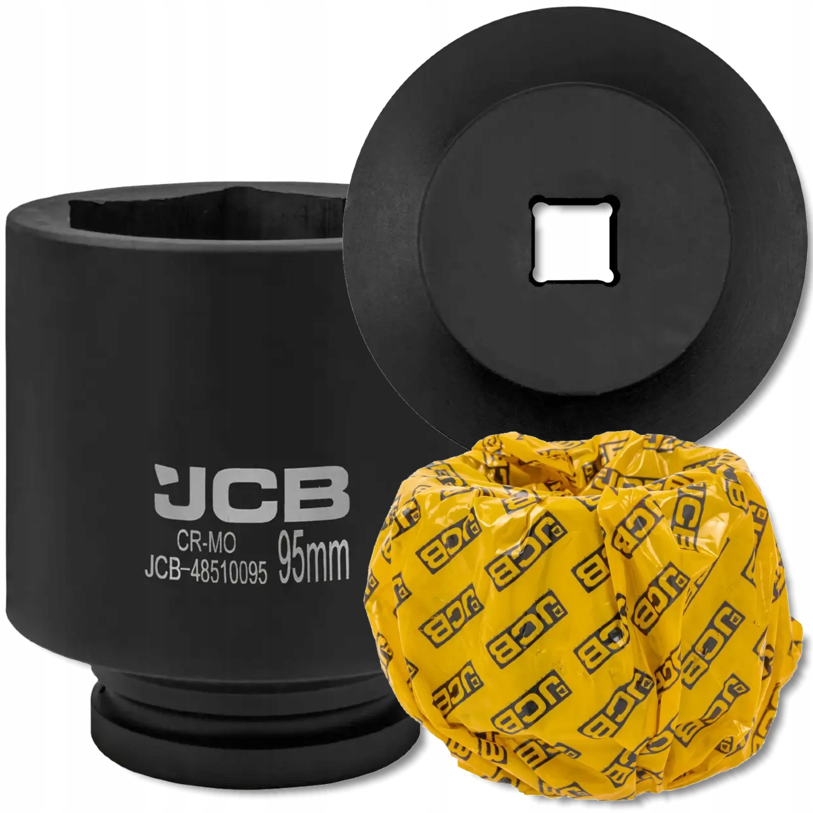 Hlboká 1" 6-hranná príklepová nástrčná hlavica Cr-Mo s kľúčom 95 mm Jcb