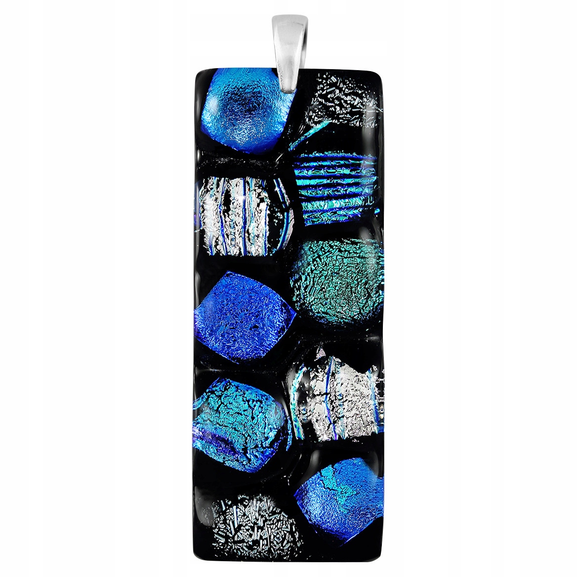 Dámský modrý přívěsek Harf sklo murano