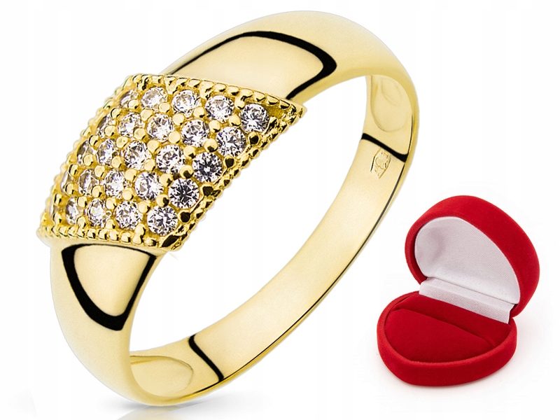 

Złoty Pierścionek Z Cyrkoniami Swarovski 333 r 27