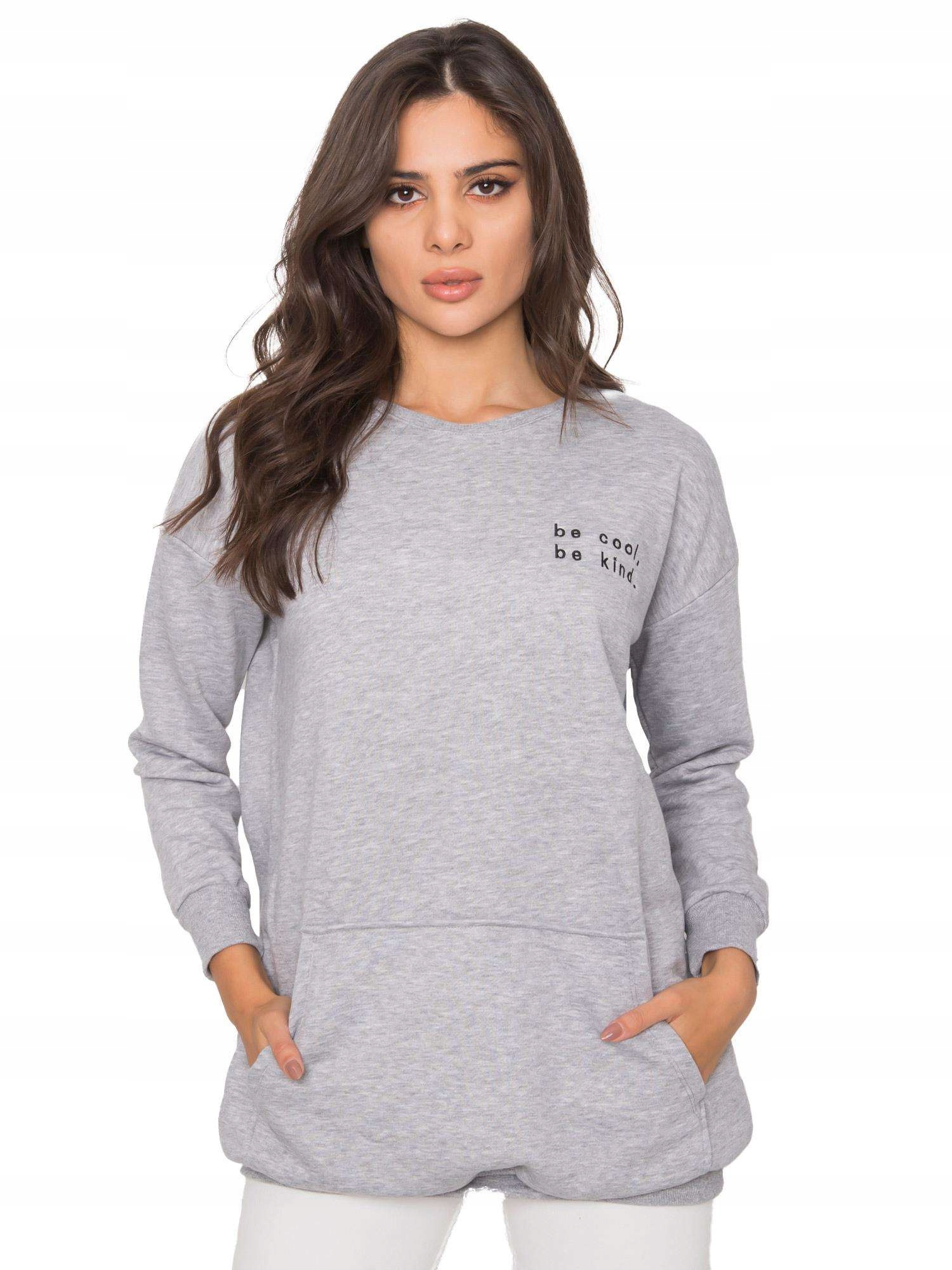 

Bluza Damska kangurka bez kaptura kieszeń - S/m