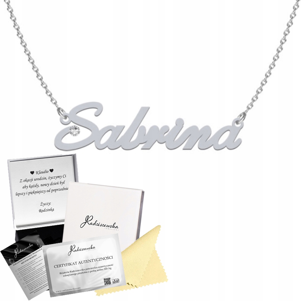 Stříbrný Náhrdelník Se Jménem Sabrina Řetízek Stříbro 925 Dárek K Přání