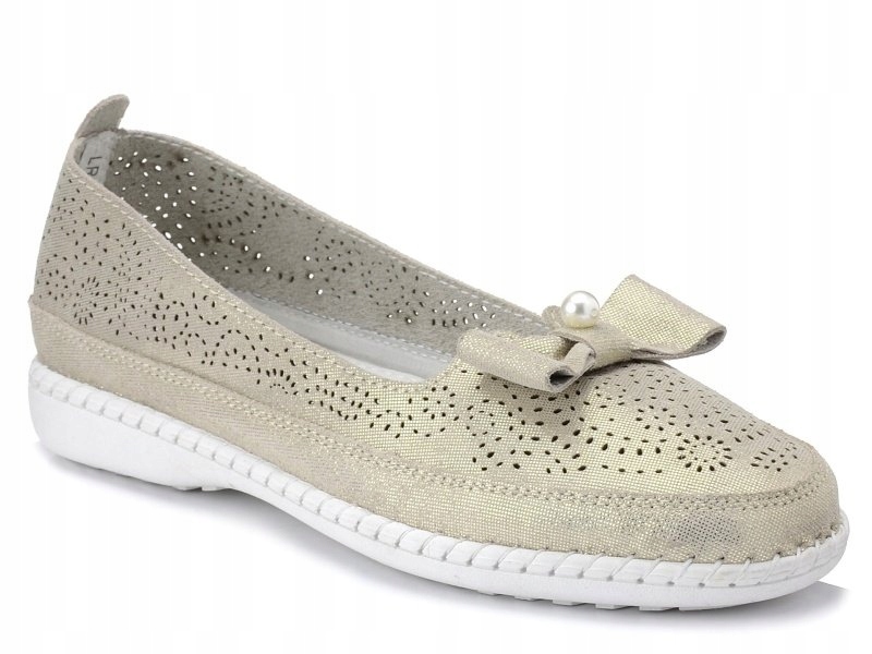 

Baleriny S.barski LR83856 Złote Skórzane 37