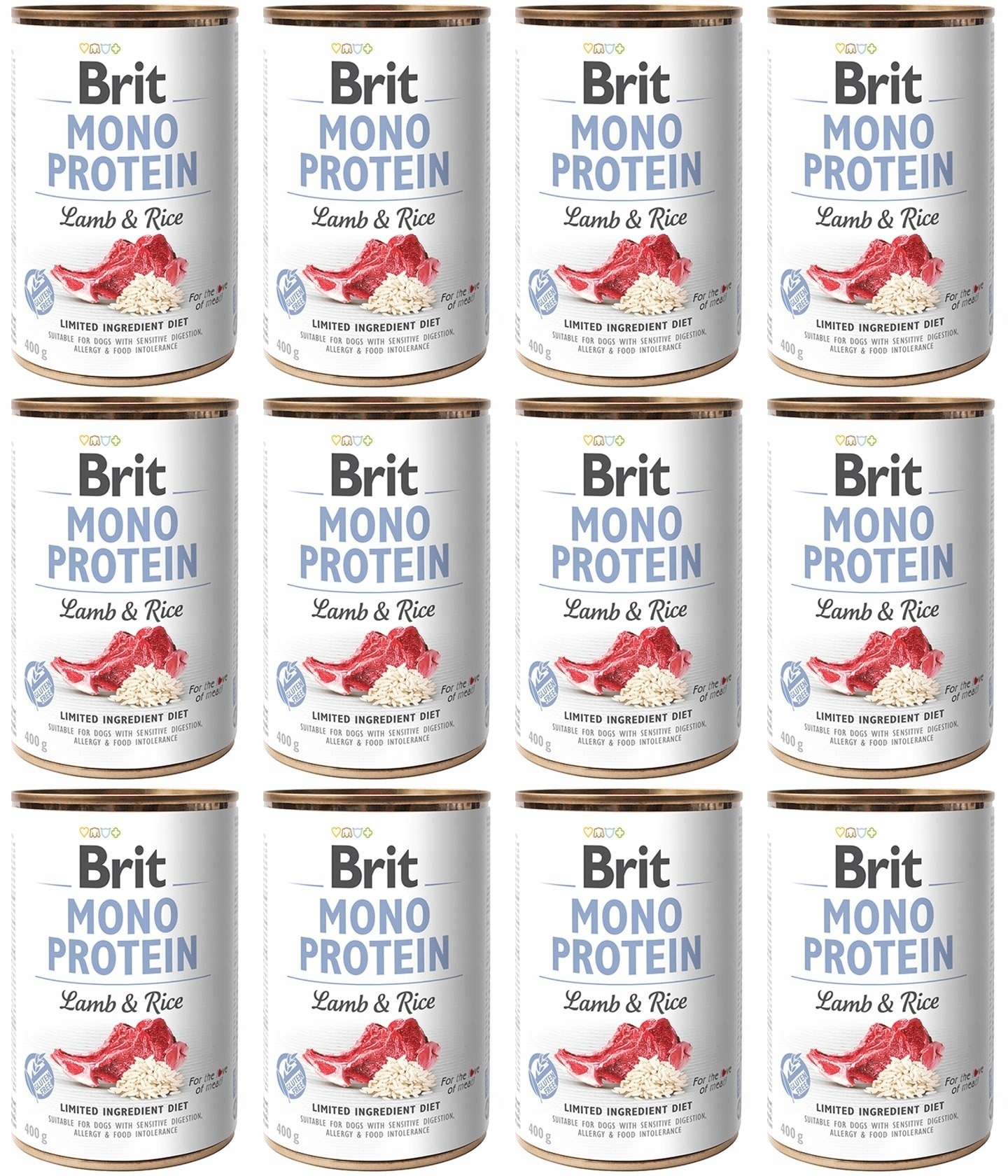 Brit Mono Protein Jehněčí s Rýží 12 x 400 g