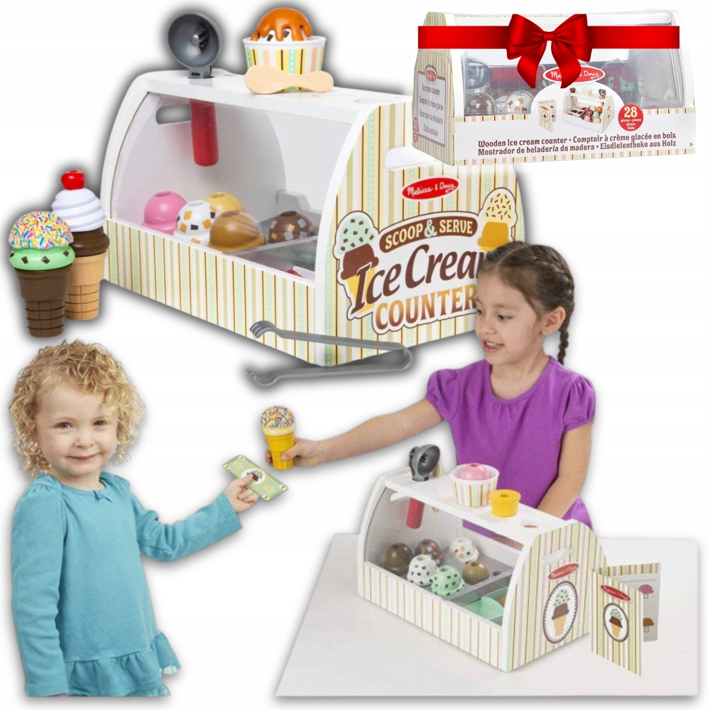ZESTAW 28W1 ZABAWKA MELISSA LODZIARNIA SKLEPIK KRAMIK Z LODAMI NA PREZENT