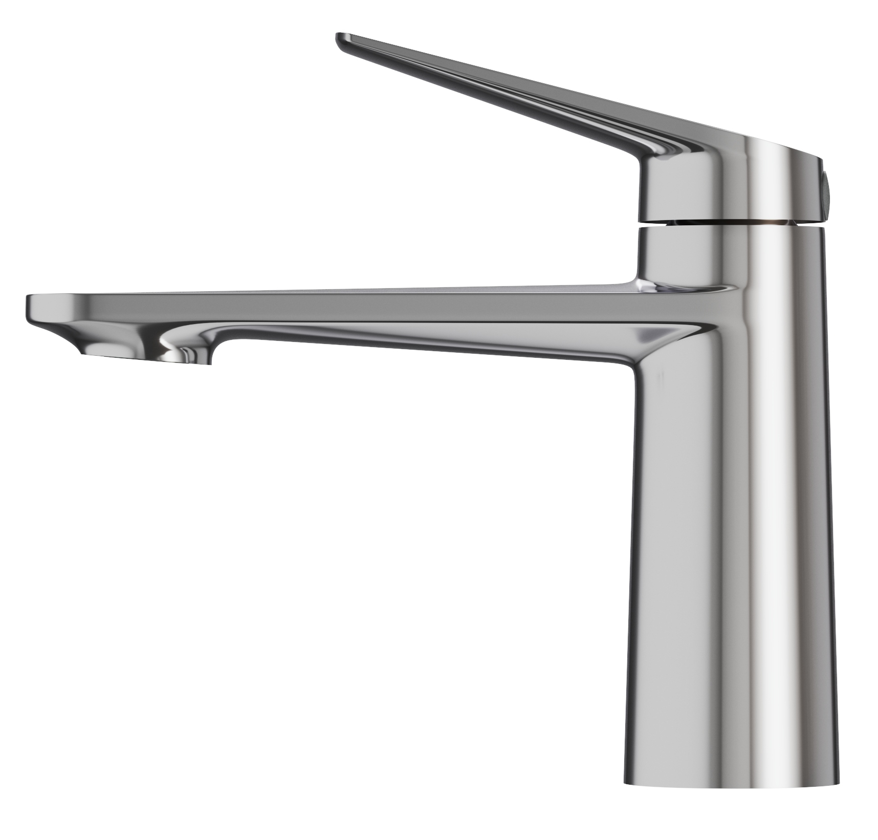 Umývadlová Batéria Nave Strieborná Nízka Kúpeľňová Mosadzná Chrómová Kohútik