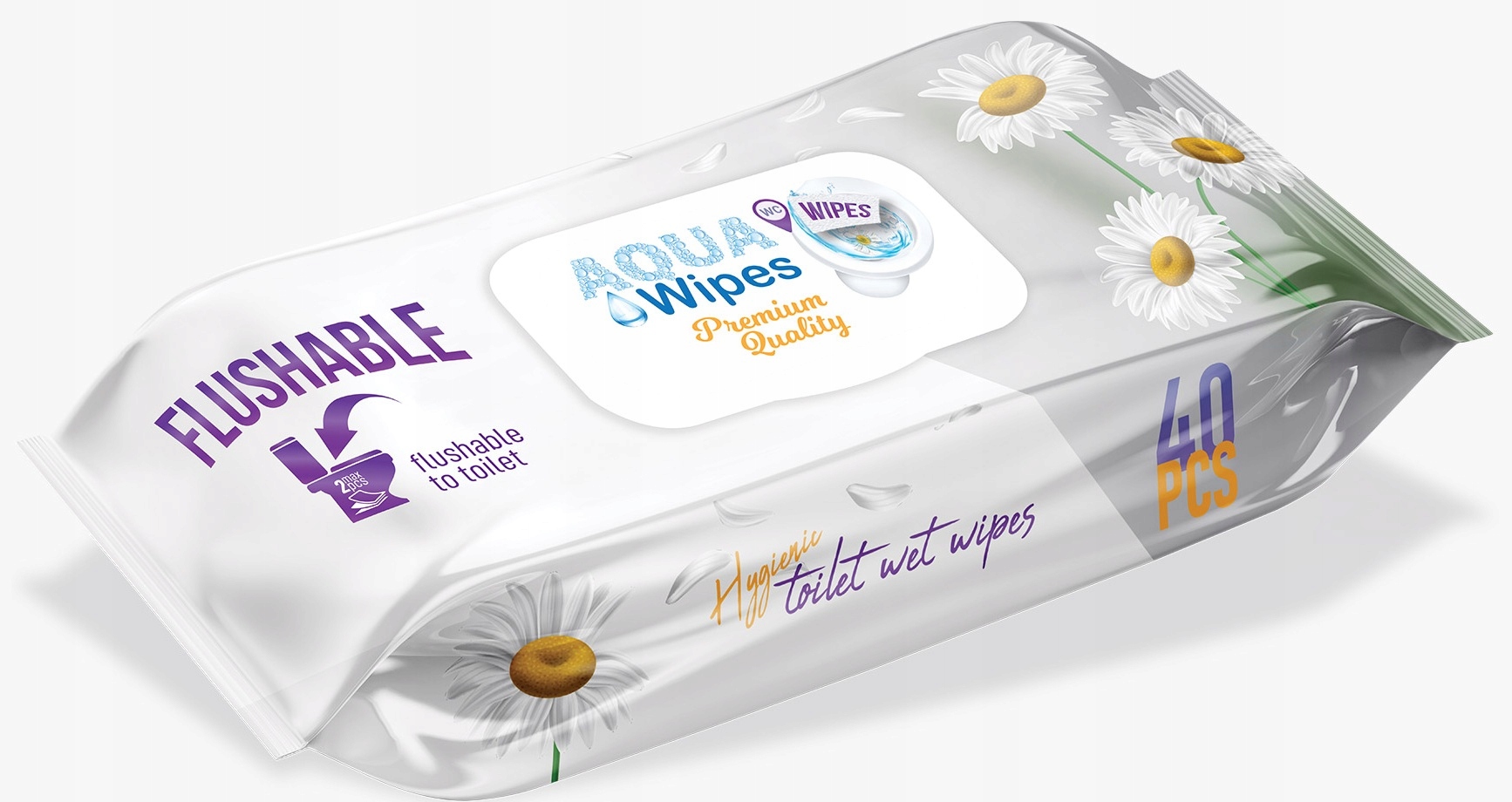 

Aqua Wipes Nawilżany papier toaletowy Rumianek 40