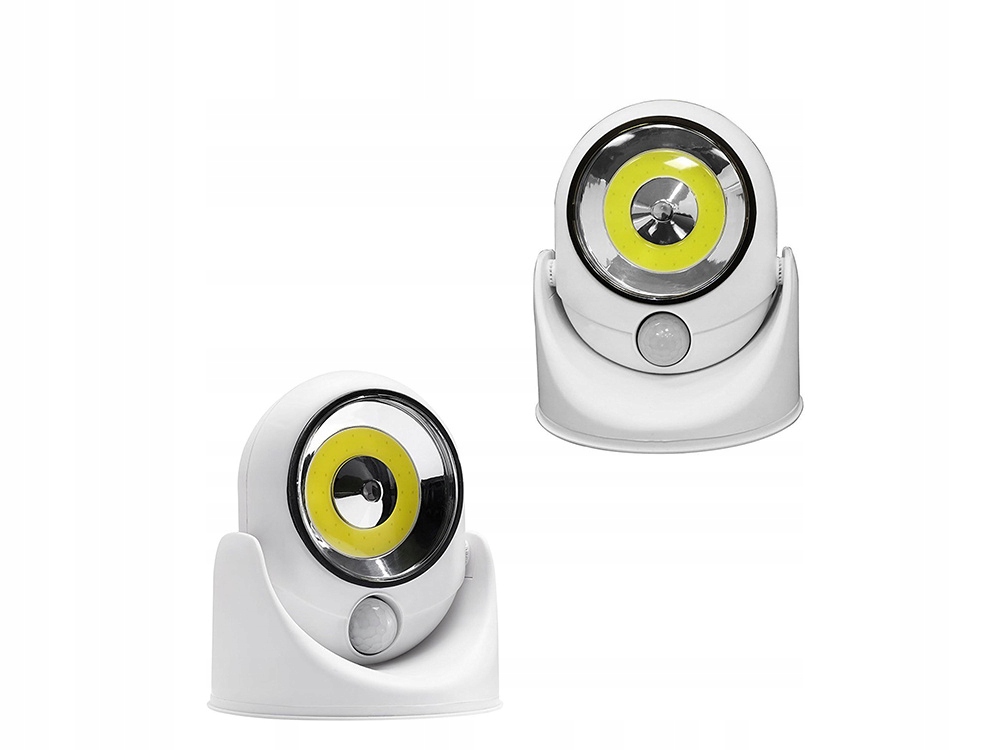 Lampka lLED z czujnikiem ruchuna baterie cob 360 Zasilanie bateryjne