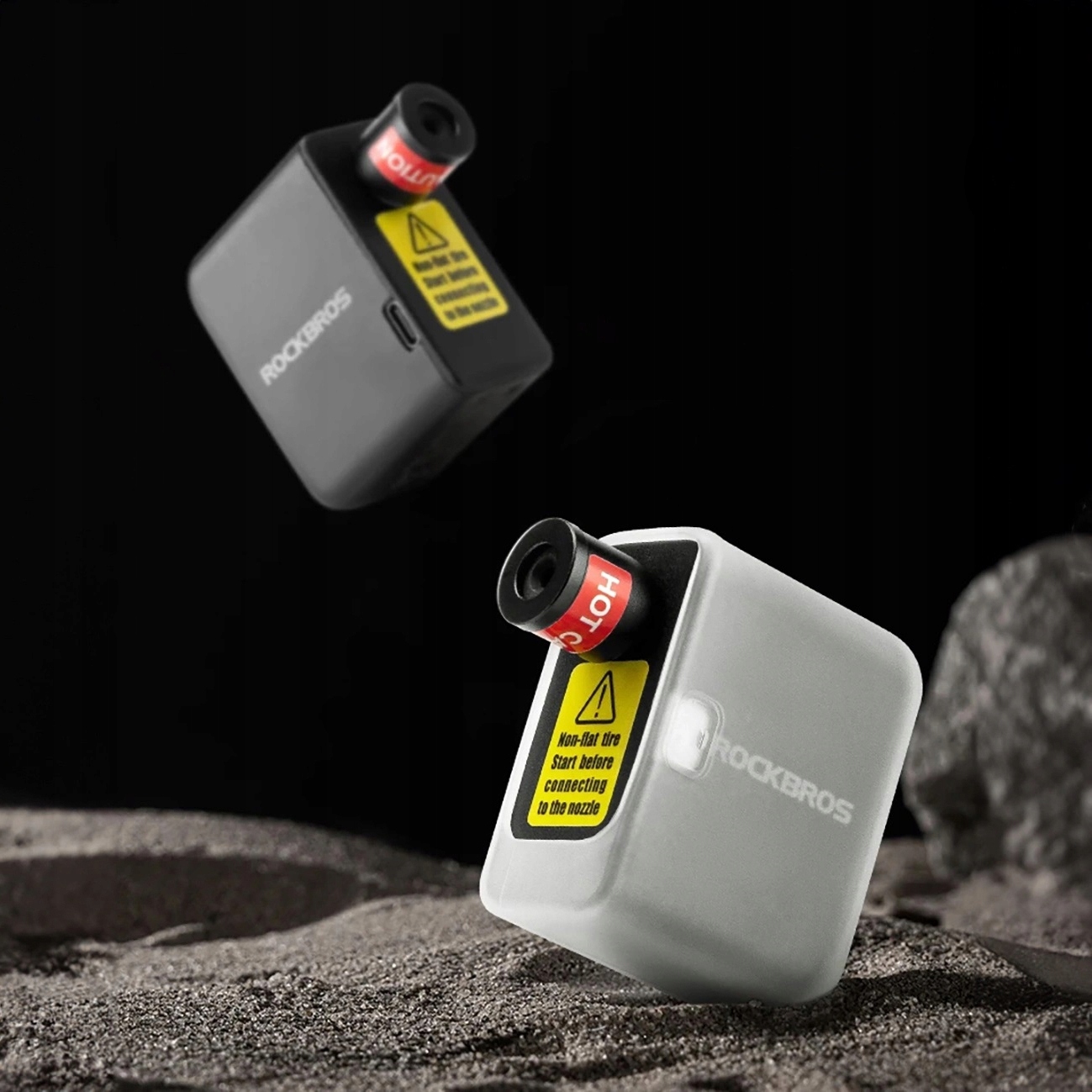 Automatyczna Mini Pompka Rowerowa Rockbros z Akumulatorem USB-C, Kompresor Manometr nie