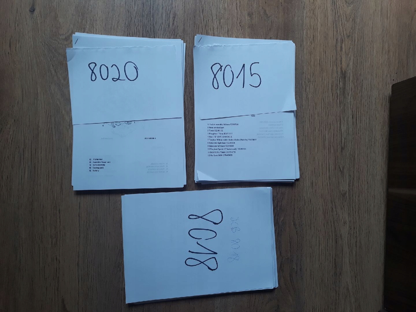 Katalog części do jcb 8020