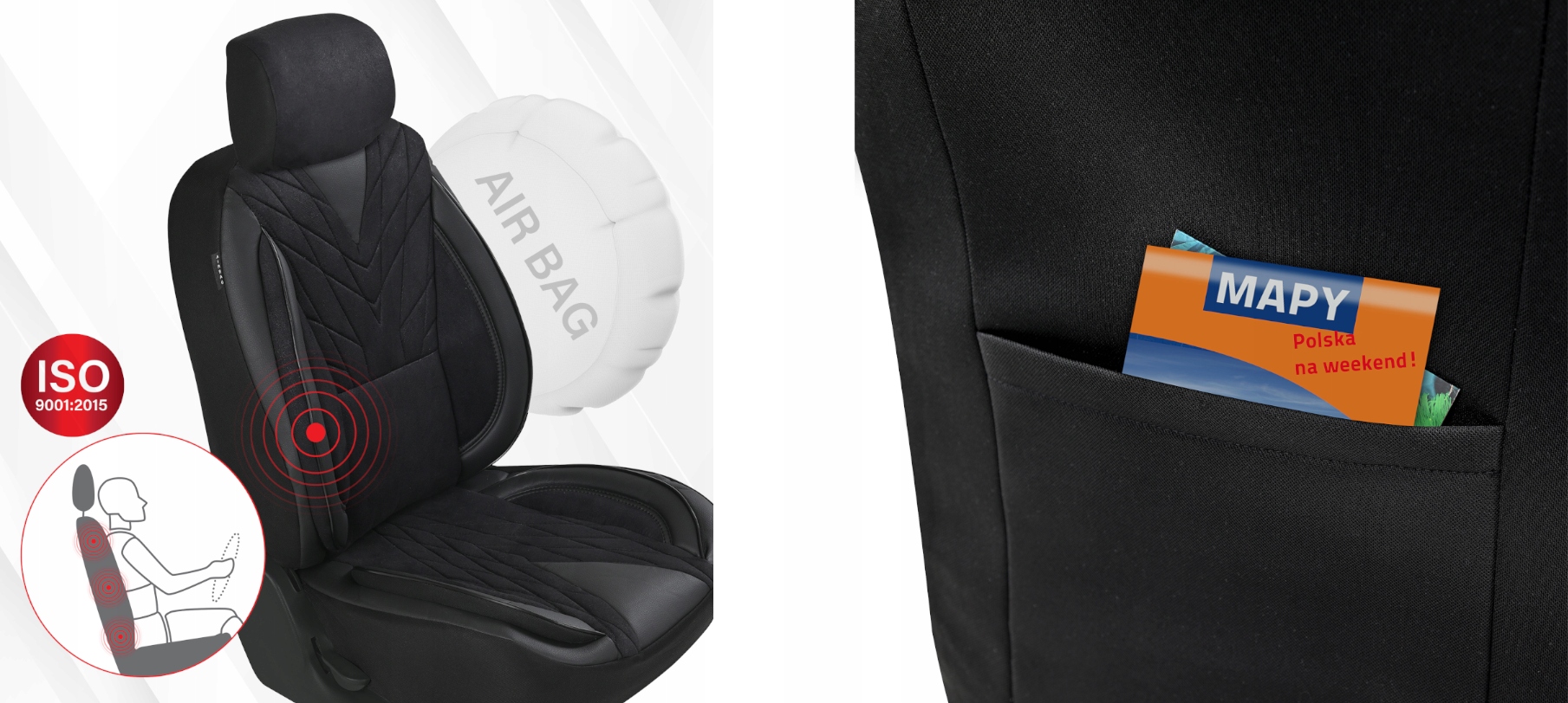 Pokrowce IsleOfMan bk Seat Arona Ateca Tarraco Kolor czarny