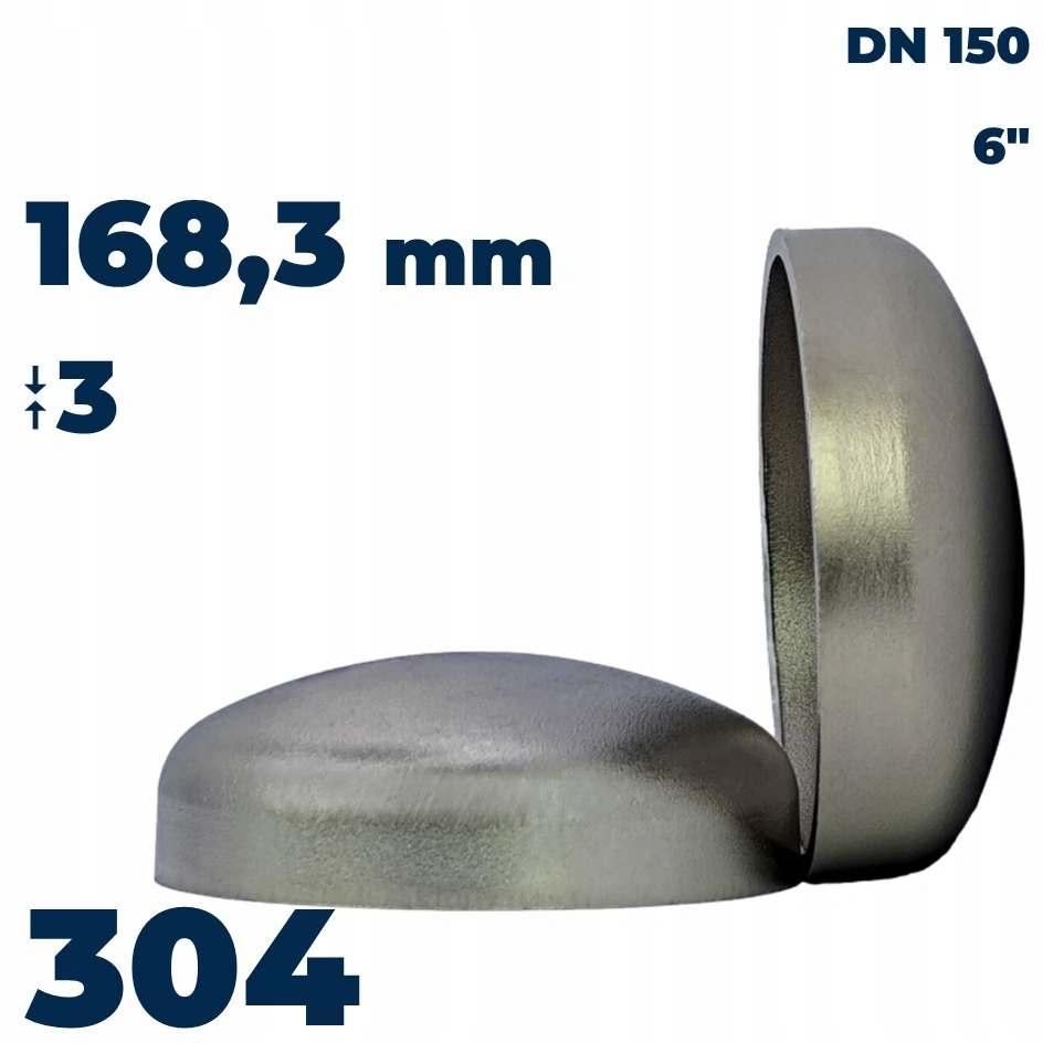 Dennica 168,3x3 304L- nierdzewna zaślepka do wspawania