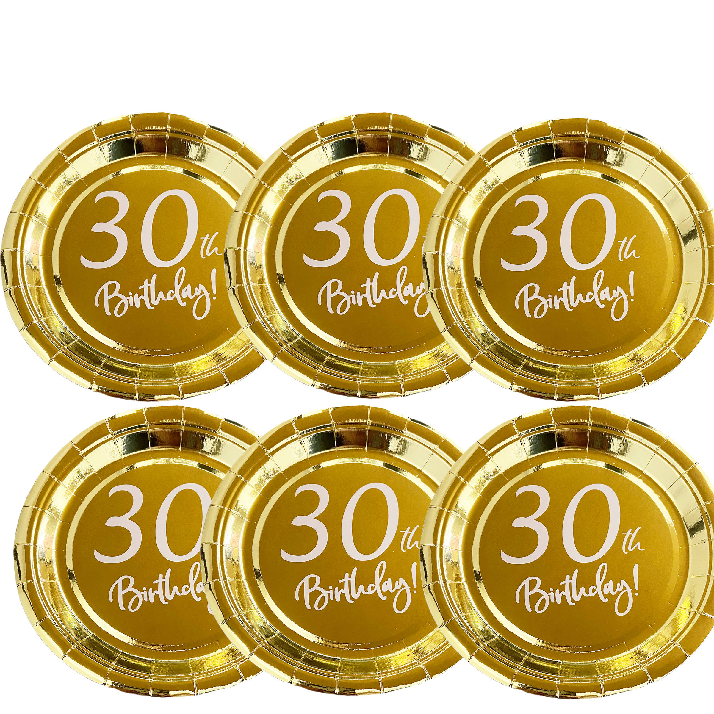 

Talerzyki 30 Urodziny Imprezę 18cm Złote 6szt