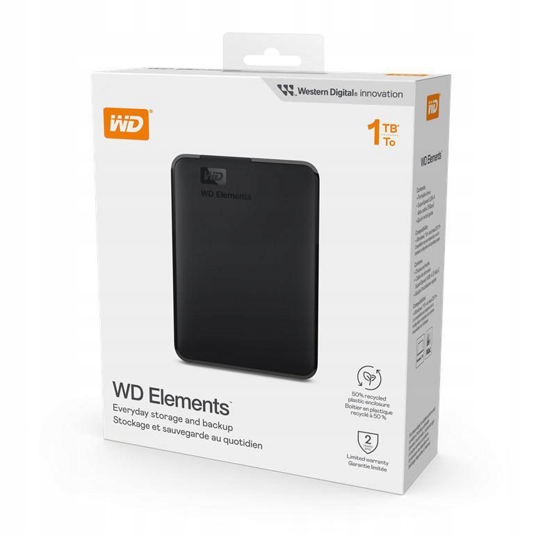DYSK ZEWNĘTRZNY SSD WD Elements 1TB USB 3.0 Stan opakowania oryginalne