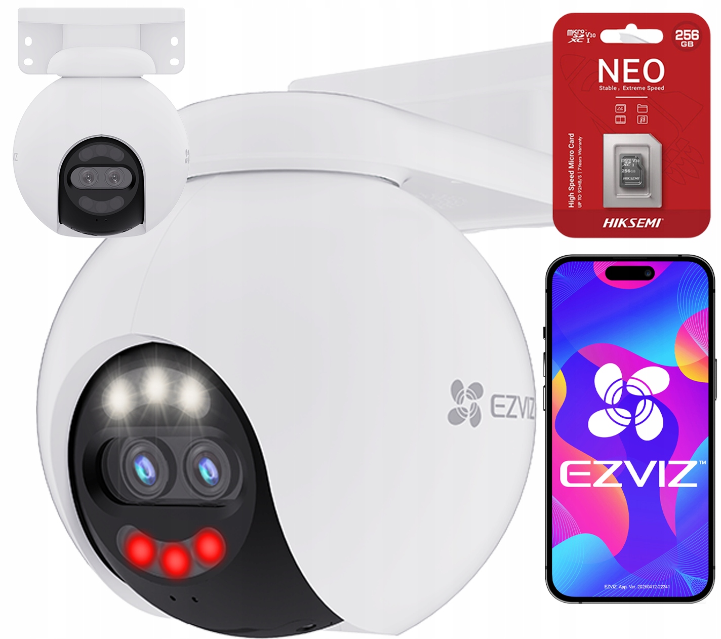 Otočná kamera Ezviz H80X Dual Lens 8MPx 2Mpx Dualna 256GB karta