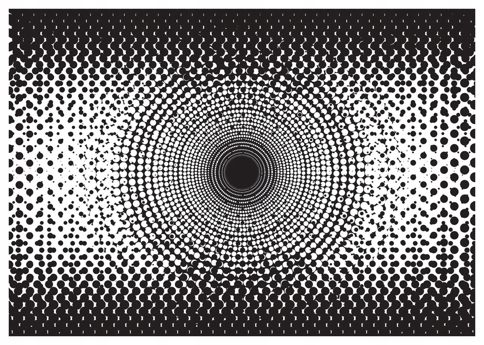 Fototapeta Abstraktní tunel Iluze hloubky Černá a bílá vinylová 254x184 lepidlo