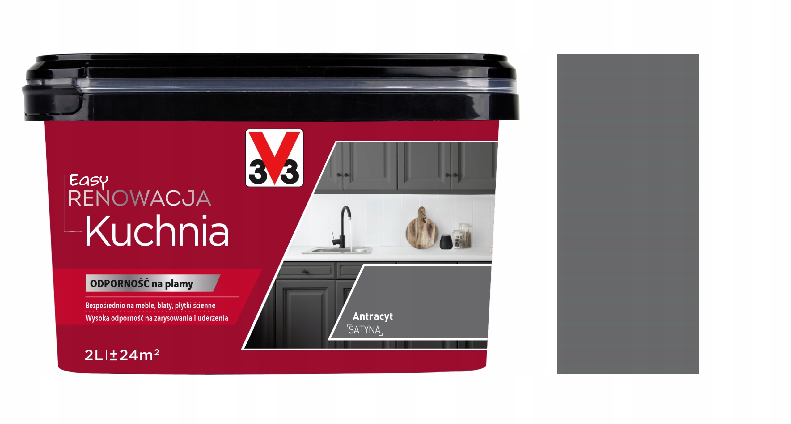 Farba V33 Easy Renowacja Kuchnia Antracyt 2L