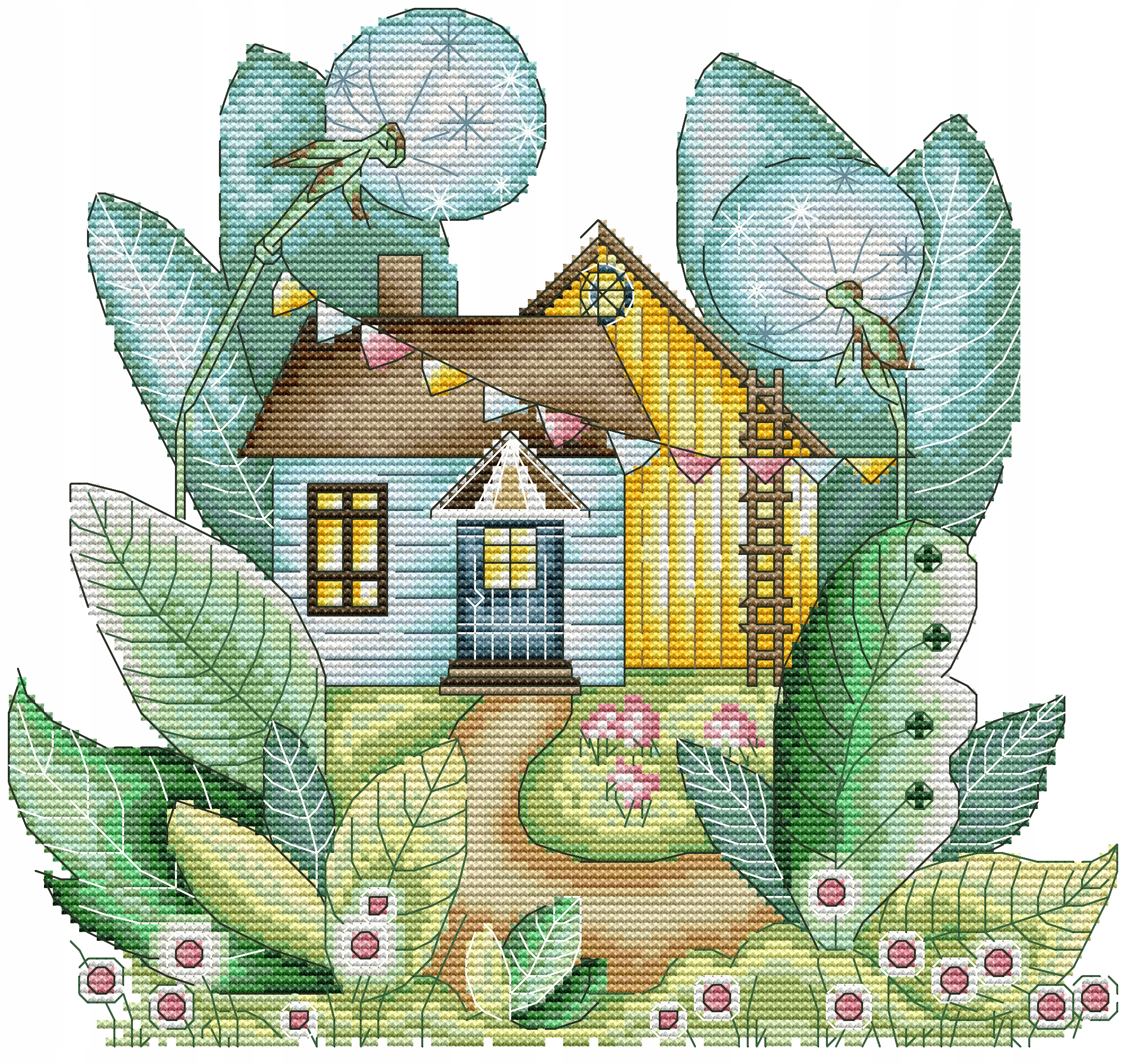 Kanva s potiskem vyšívací sada (kanva,mulina)