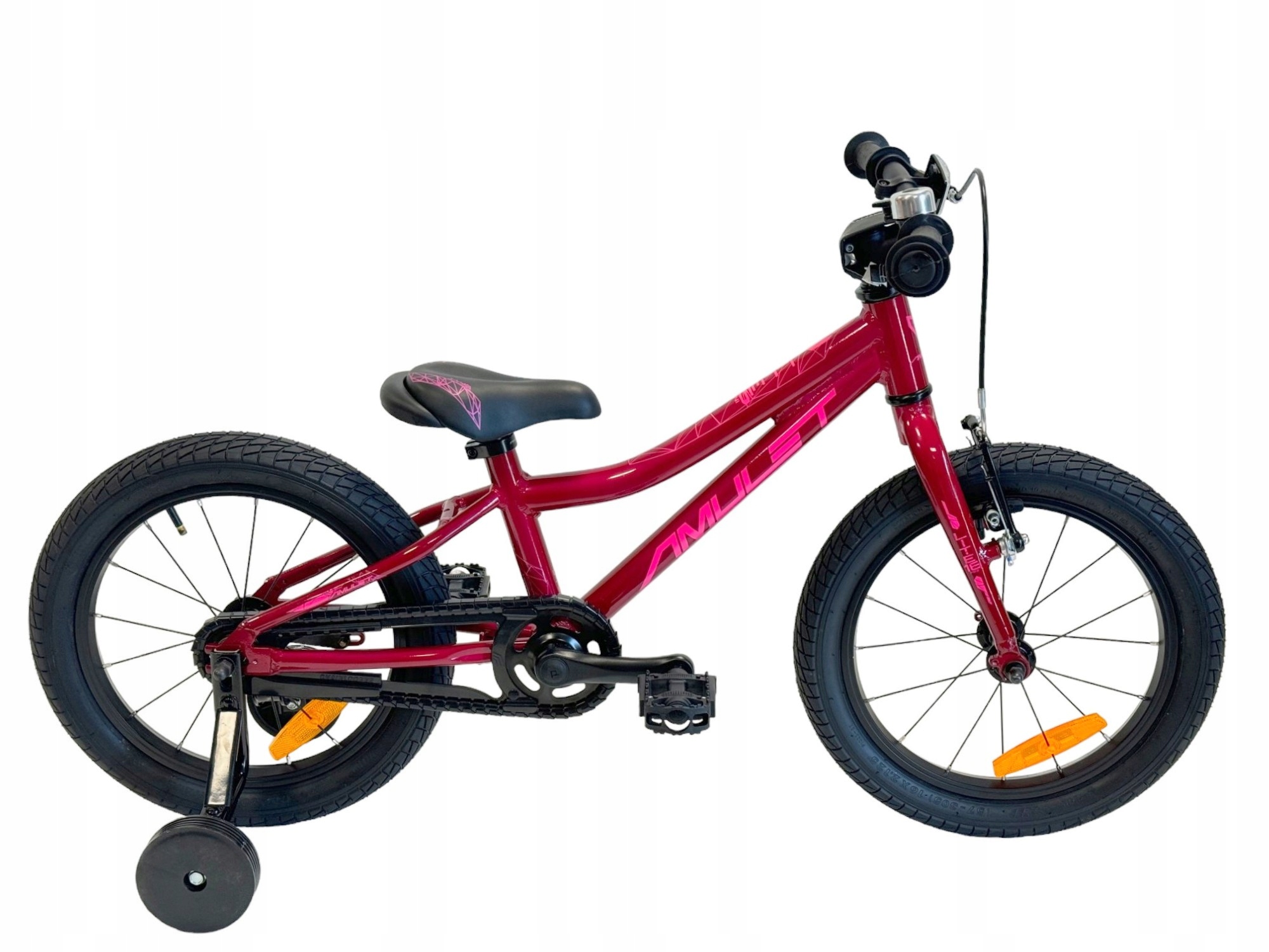 Rower dziecięcy 16" Amulet mini lite różowy 6,2kg złożony