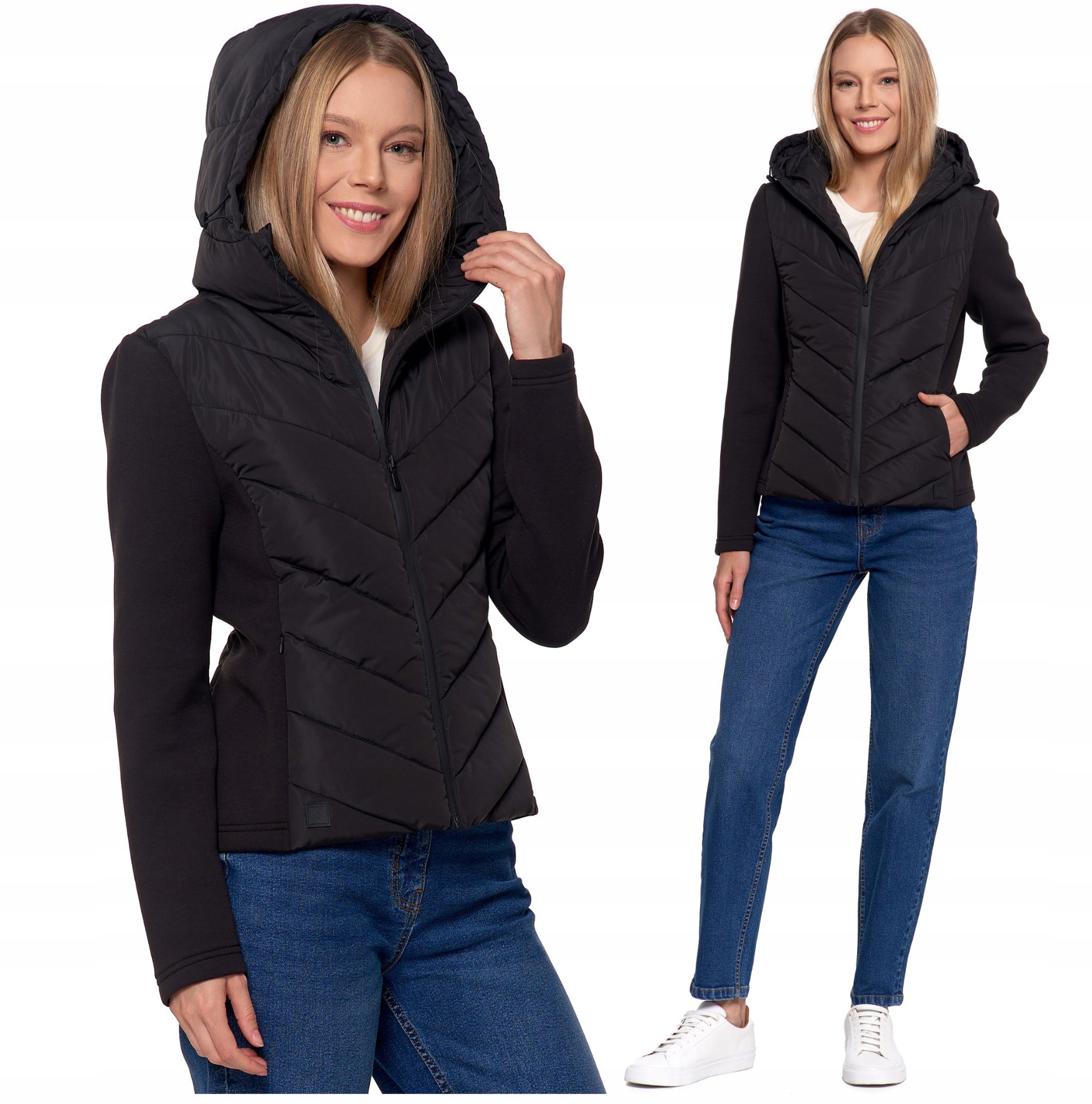 Dámská Přechodová Bunda S Kapucí Na Podzim Teplá Moraj Černá M