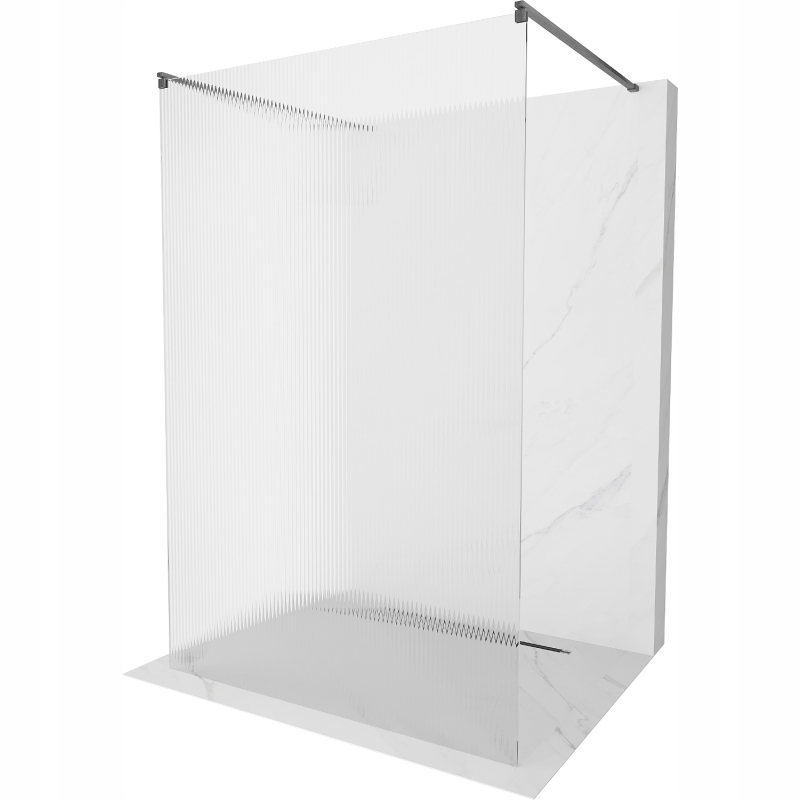 Mexen Kioto volně stojící sprchová zástěna 100 x 200 cm, sklo 8 mm, kartáčo
