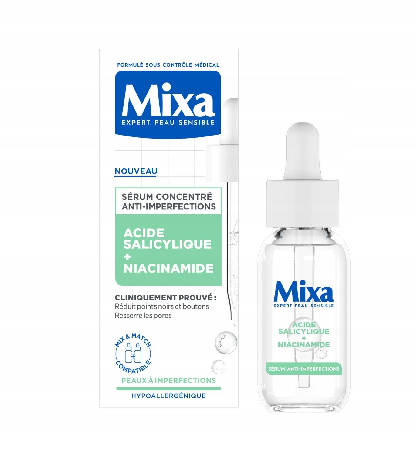 Mixa – protivrásková péče o obličej s niacinamidem 30 ml