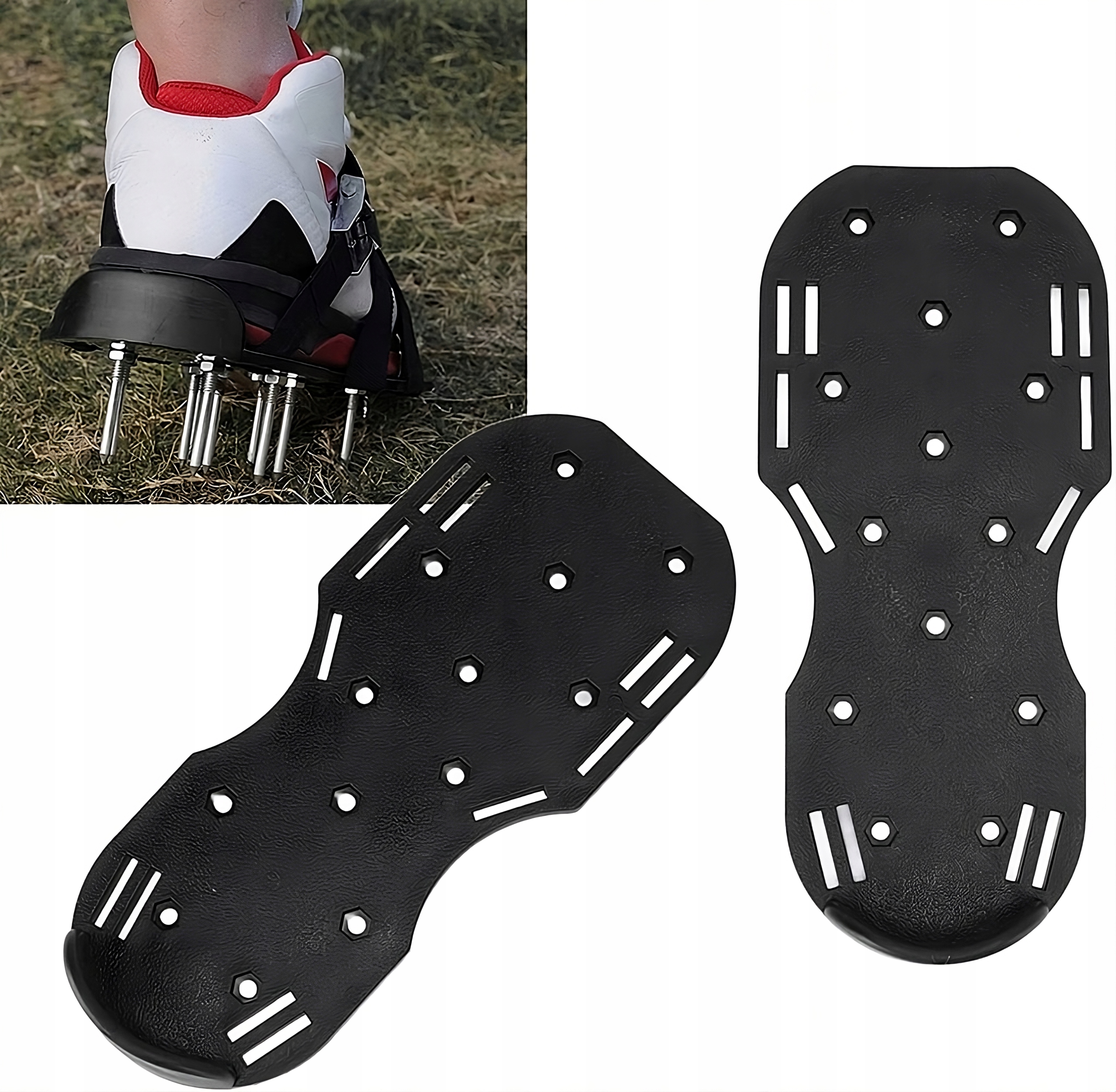 AERATOR WERTYKULATOR DO NAPOWIETRZANIA GLEBY TRAWY TRAWNIKÓW KOLCE BUTY Seria LAR0559 - AERATOR SANDAŁOWY DO OGRODU