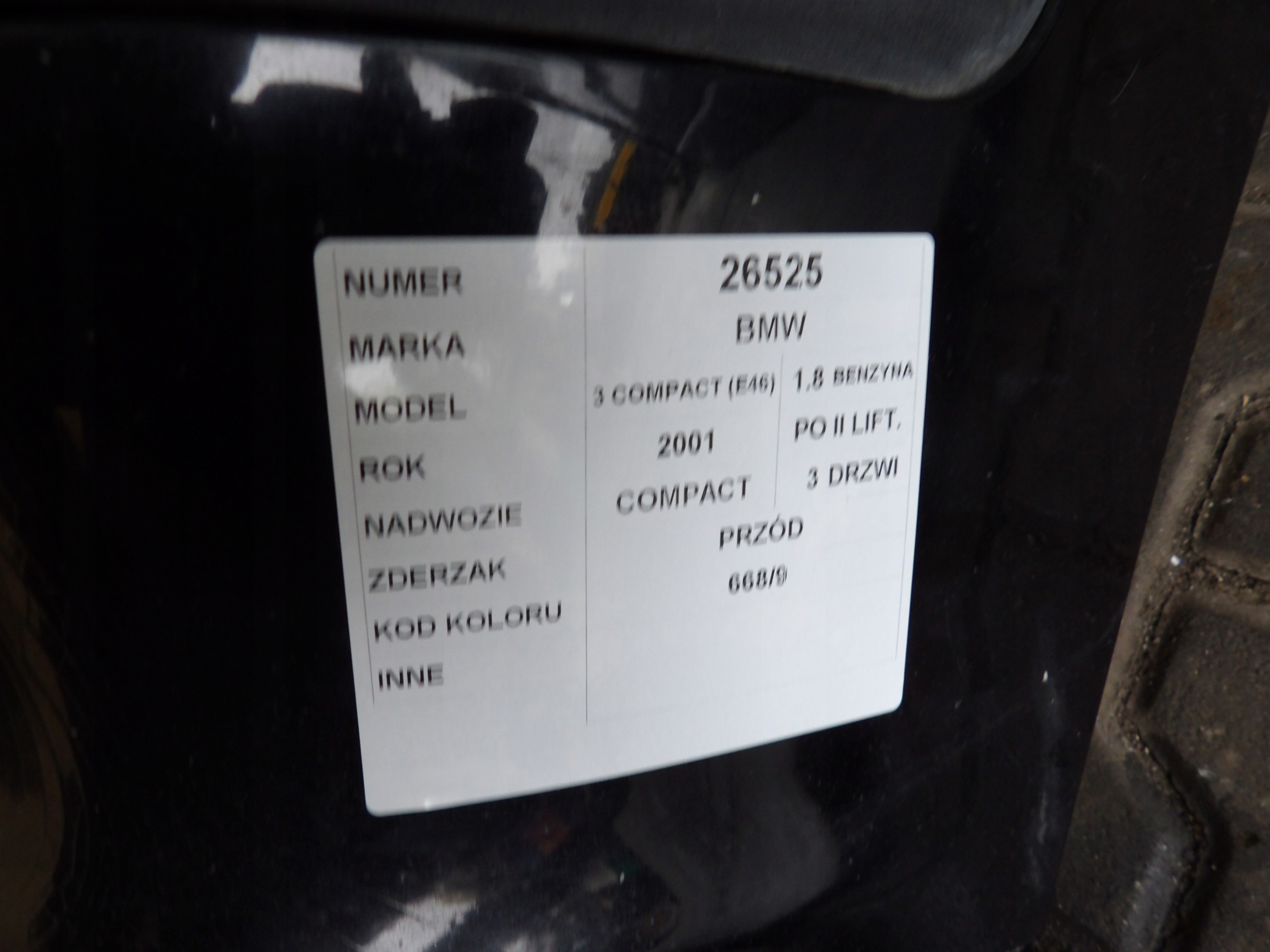 BMW E46 paraurti anteriore lak. 668/9