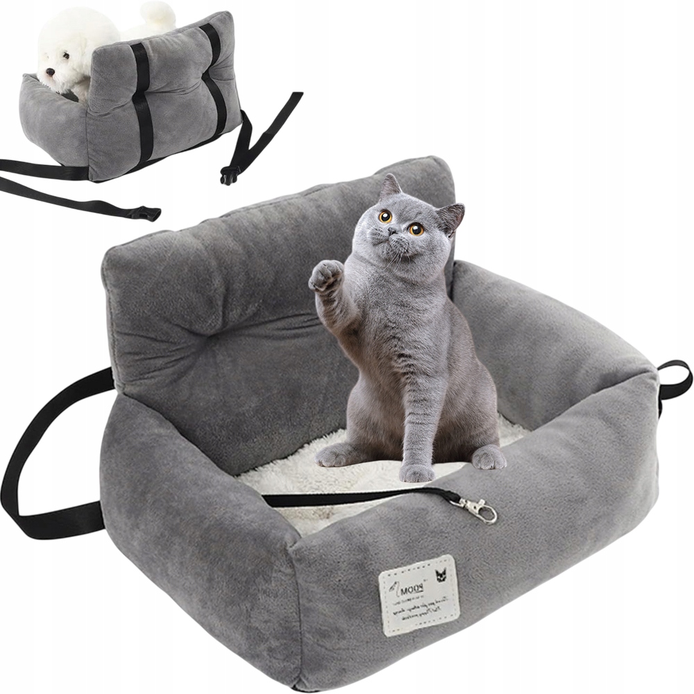 Levně Autosedačka Pro Psa Kočku Autosedačka Podložka Do Auta Šedá 53X42 CM