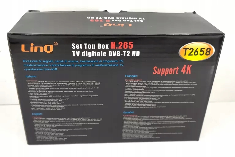 Tuner DVB-T2 linq H.265 T2658