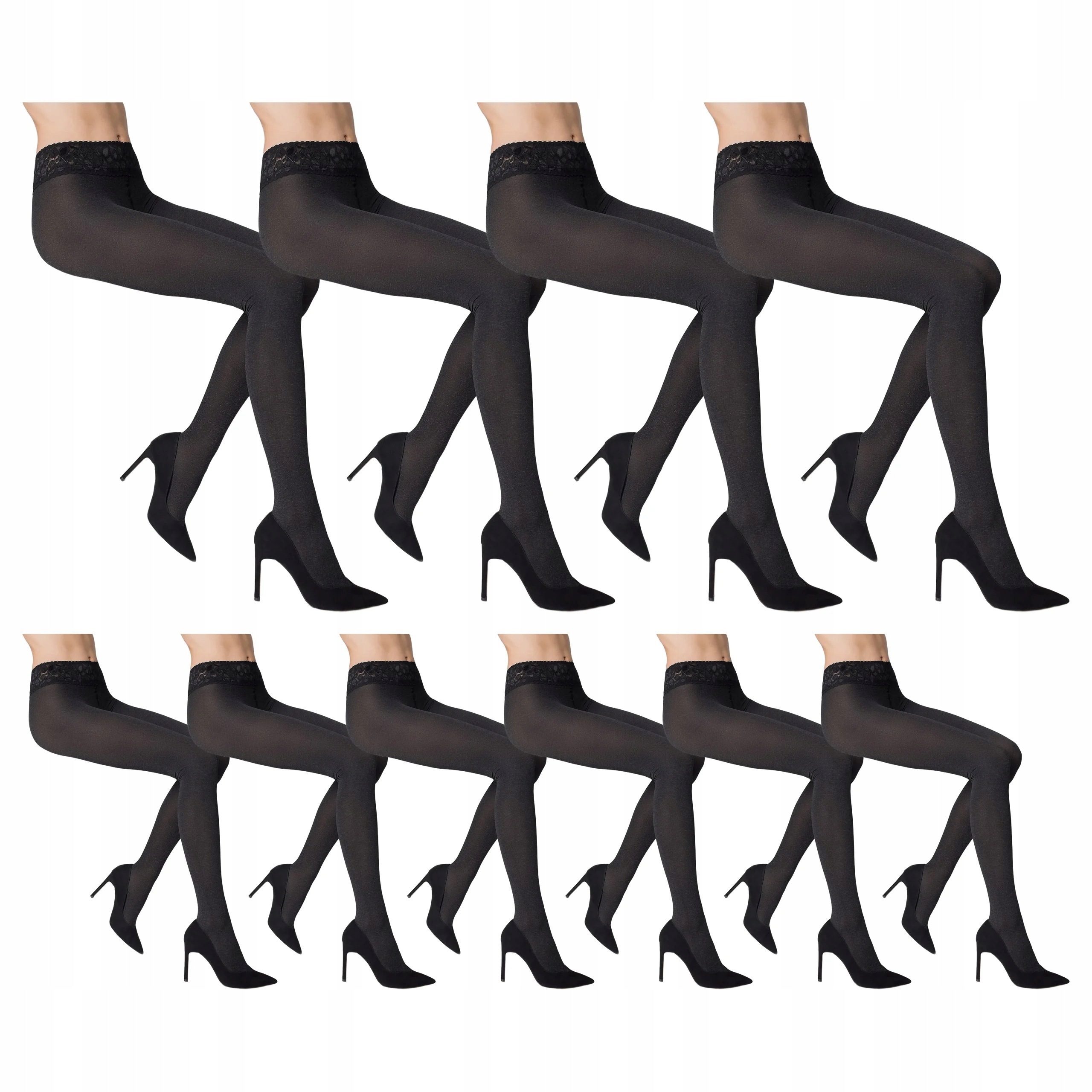 10 x Punčocháče Erotic Vita Bassa 50 den Marilyn Black Melange 2-S