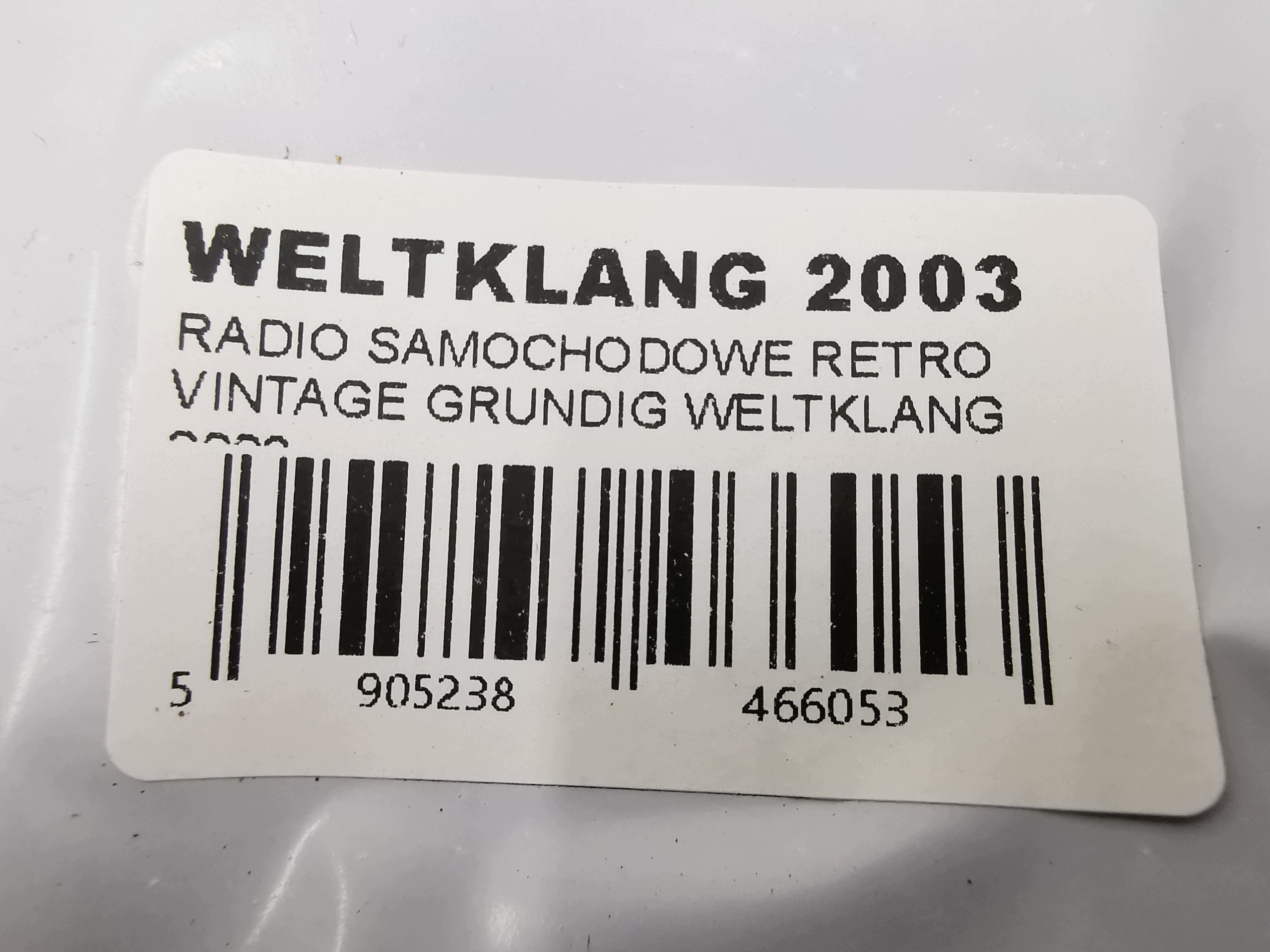 RADIO SAMOCHODOWE RETRO VINTAGE GRUNDIG WELTKLANG 2003